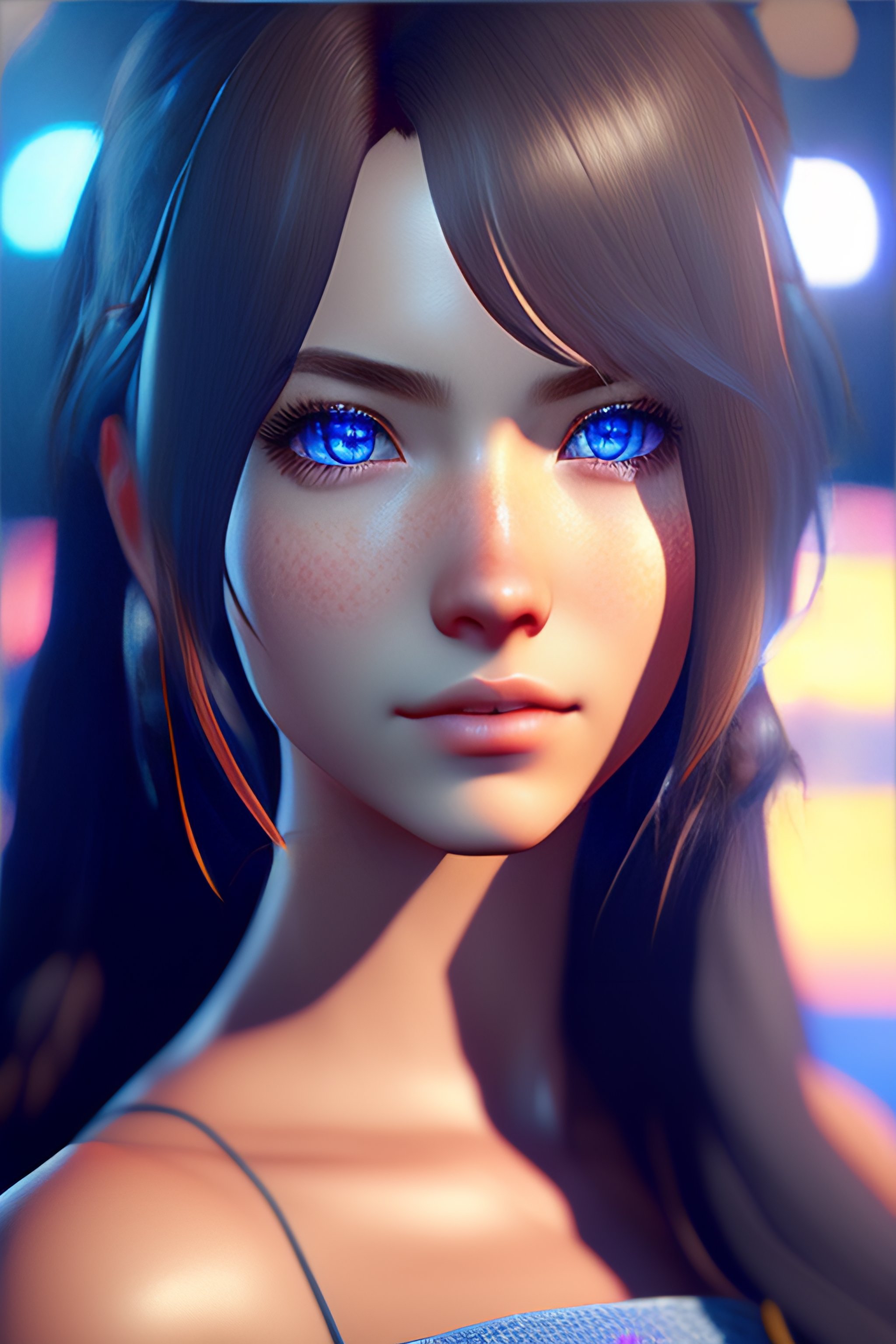 Lexica A Detailed Portrait Of Pretty Anime Girl Blue Eyes Unreal Engine 5 Rendered 2836