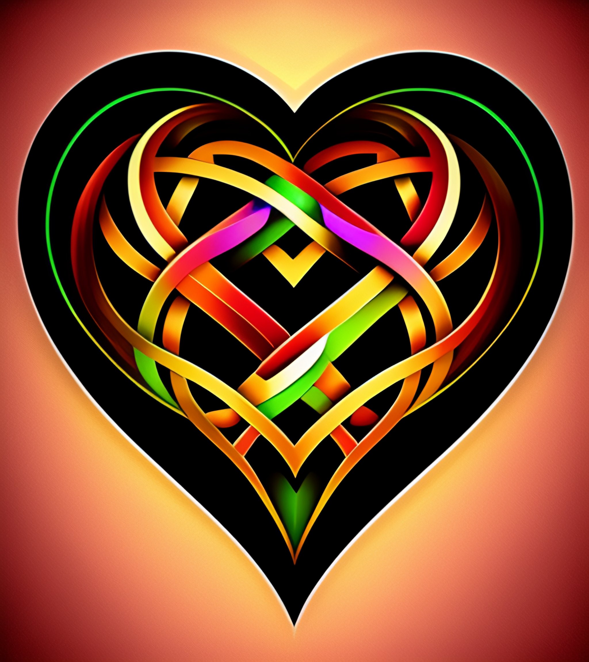 Lexica - Heart intertwined elfish, celtic, symbol, symetry, colorfull ...