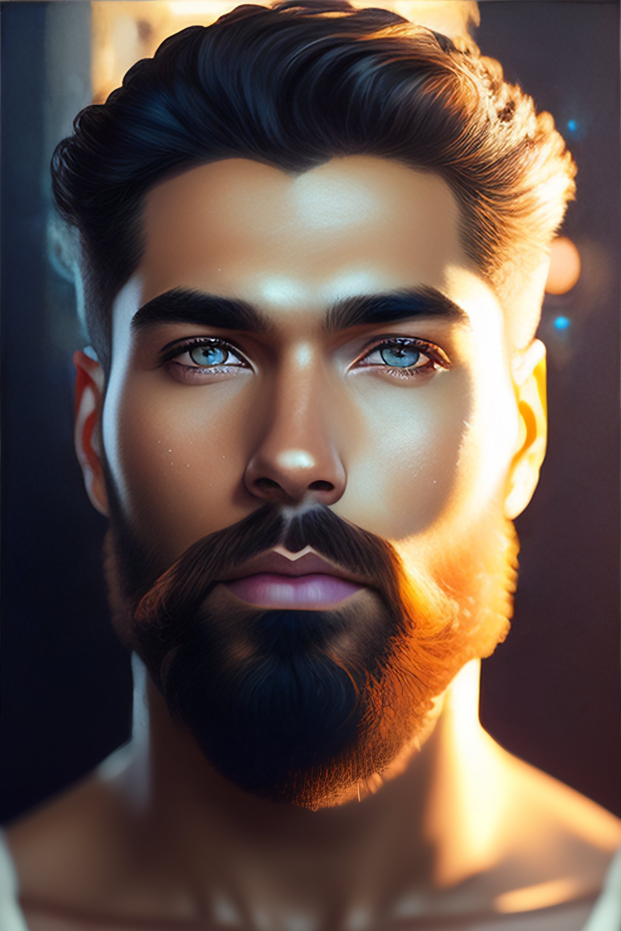 Lexica - Highly Realistic portrait of a natural bearded man, shaped ...