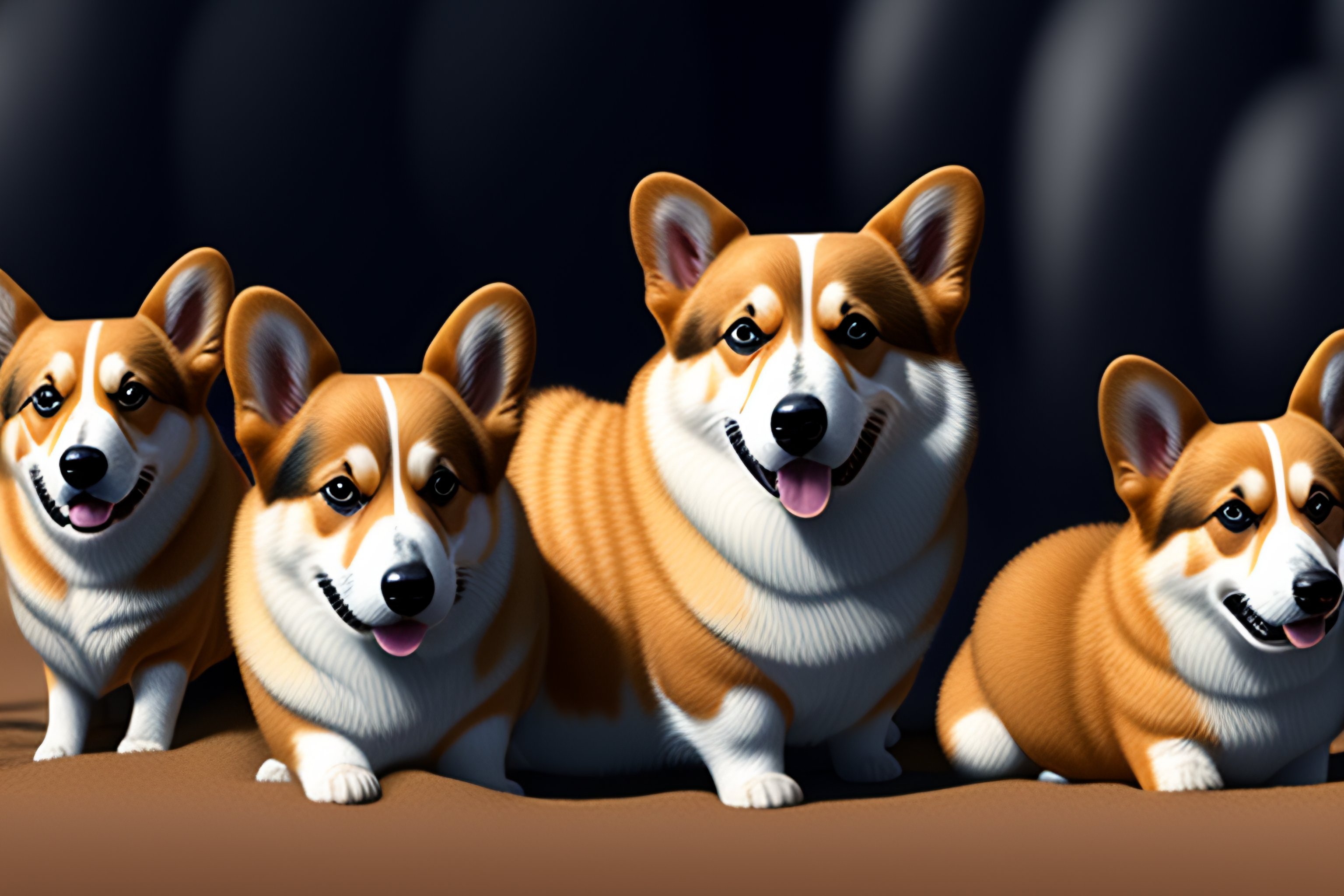 Lexica - Zoom background of a bunch of Corgi's in the star wars universe