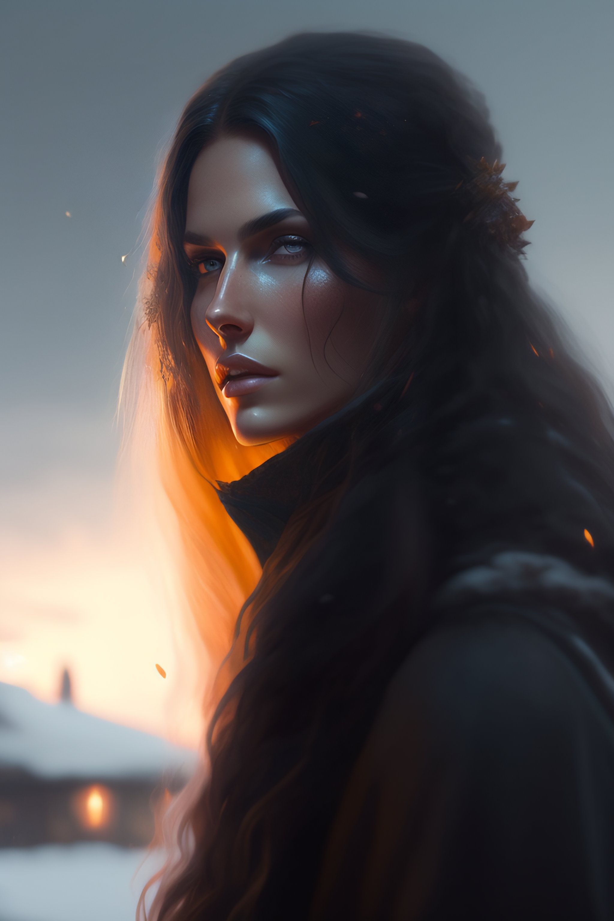 Lexica - An warm gorgeous tall witch with long hair, , detailed, hyper ...