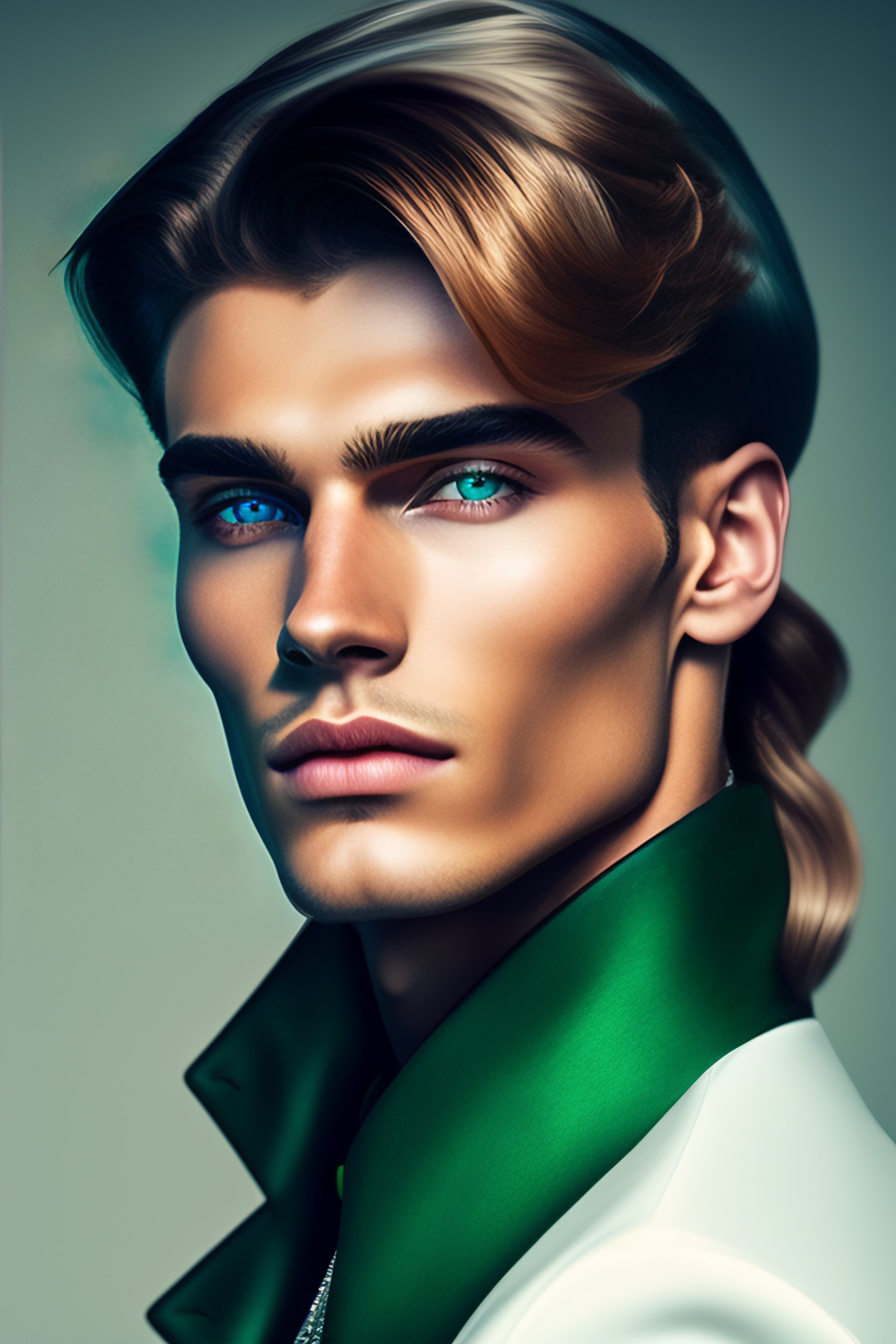 Lexica - Protrait, photograph, androgynous young man, oval jaw ...