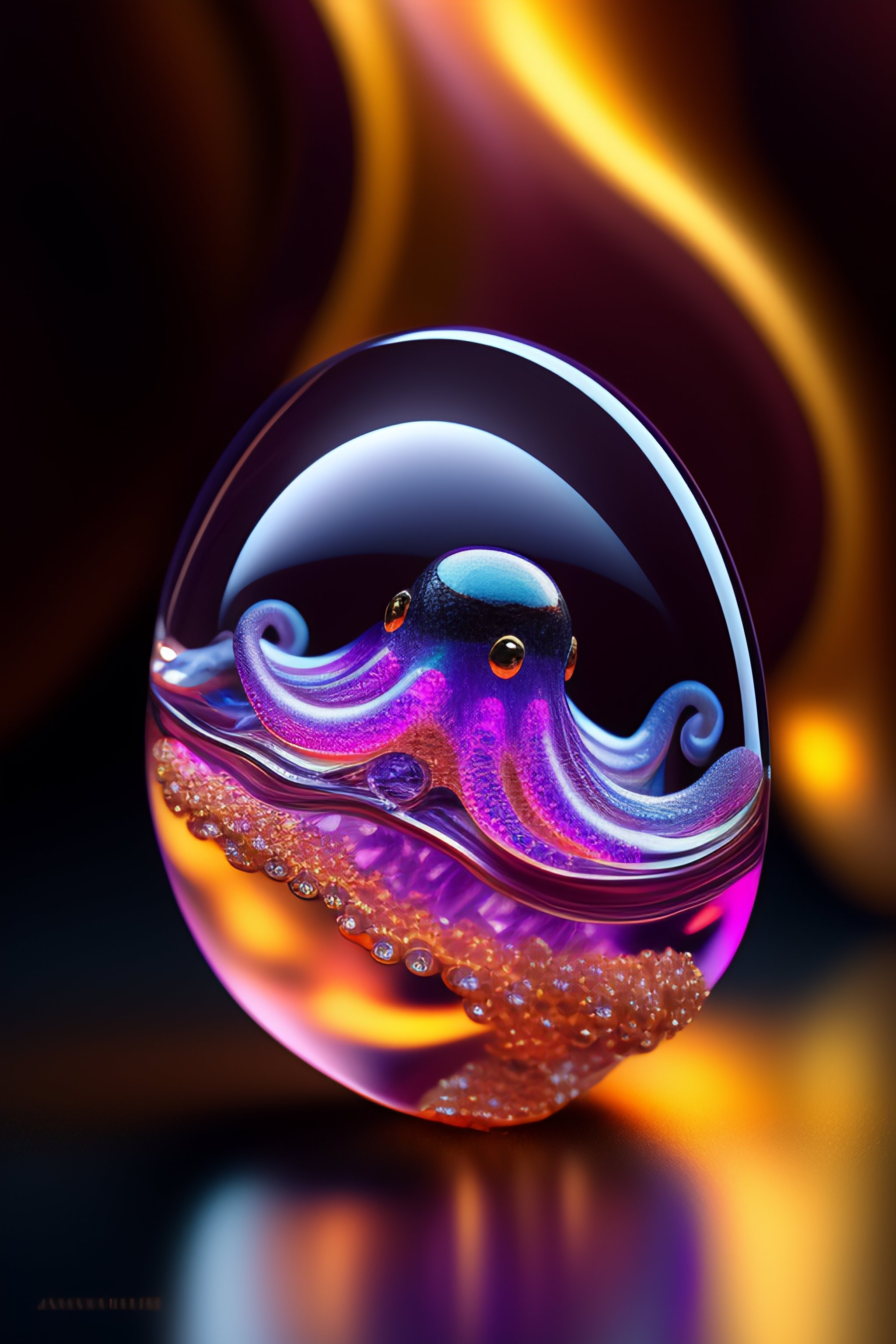 Lexica Shiny Gemstone In The Shape Of A Rubber Octopus Floating In A Pool Of Perfume