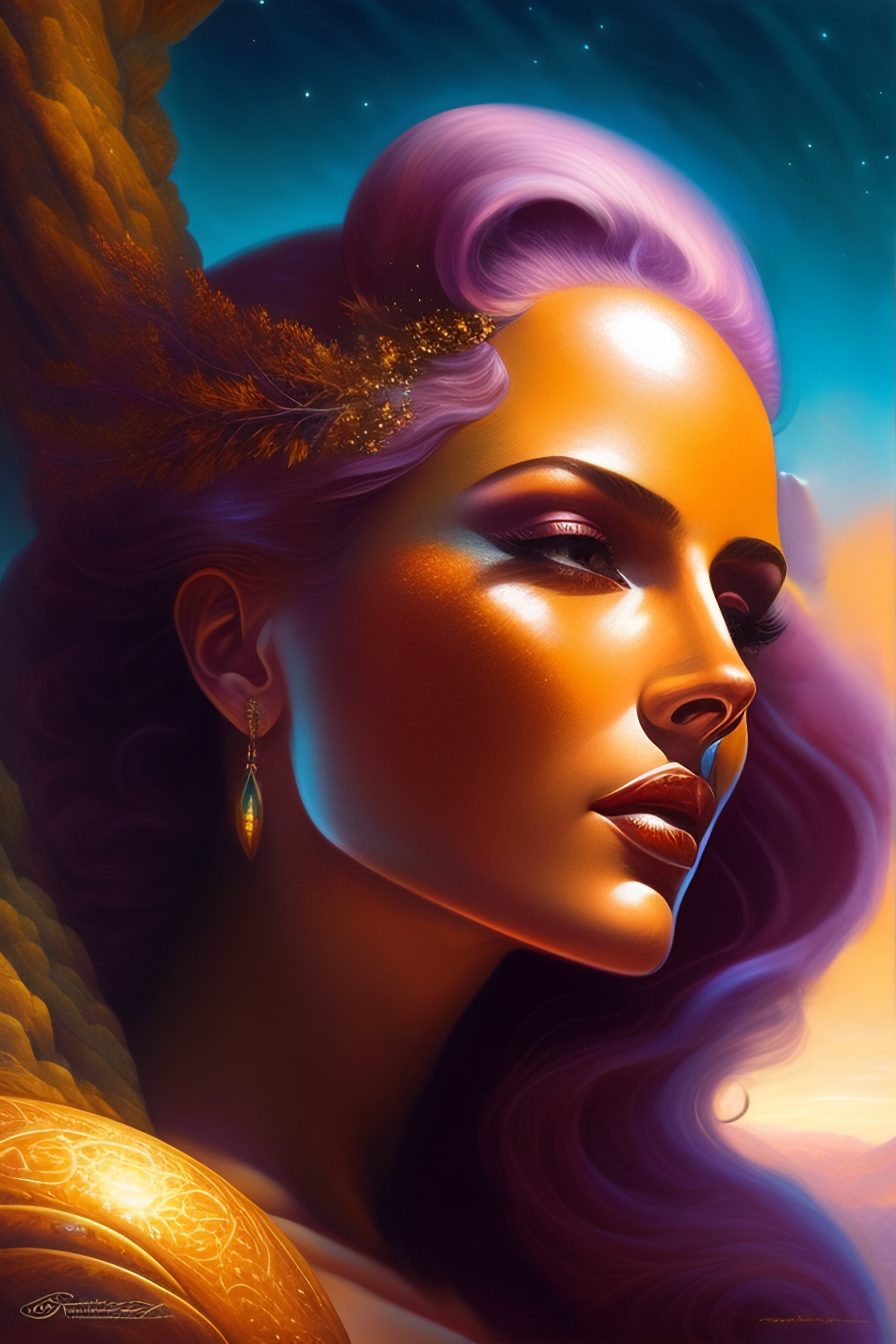 Lexica - A beautiful woman who is one with the tree of life in a galaxy ...
