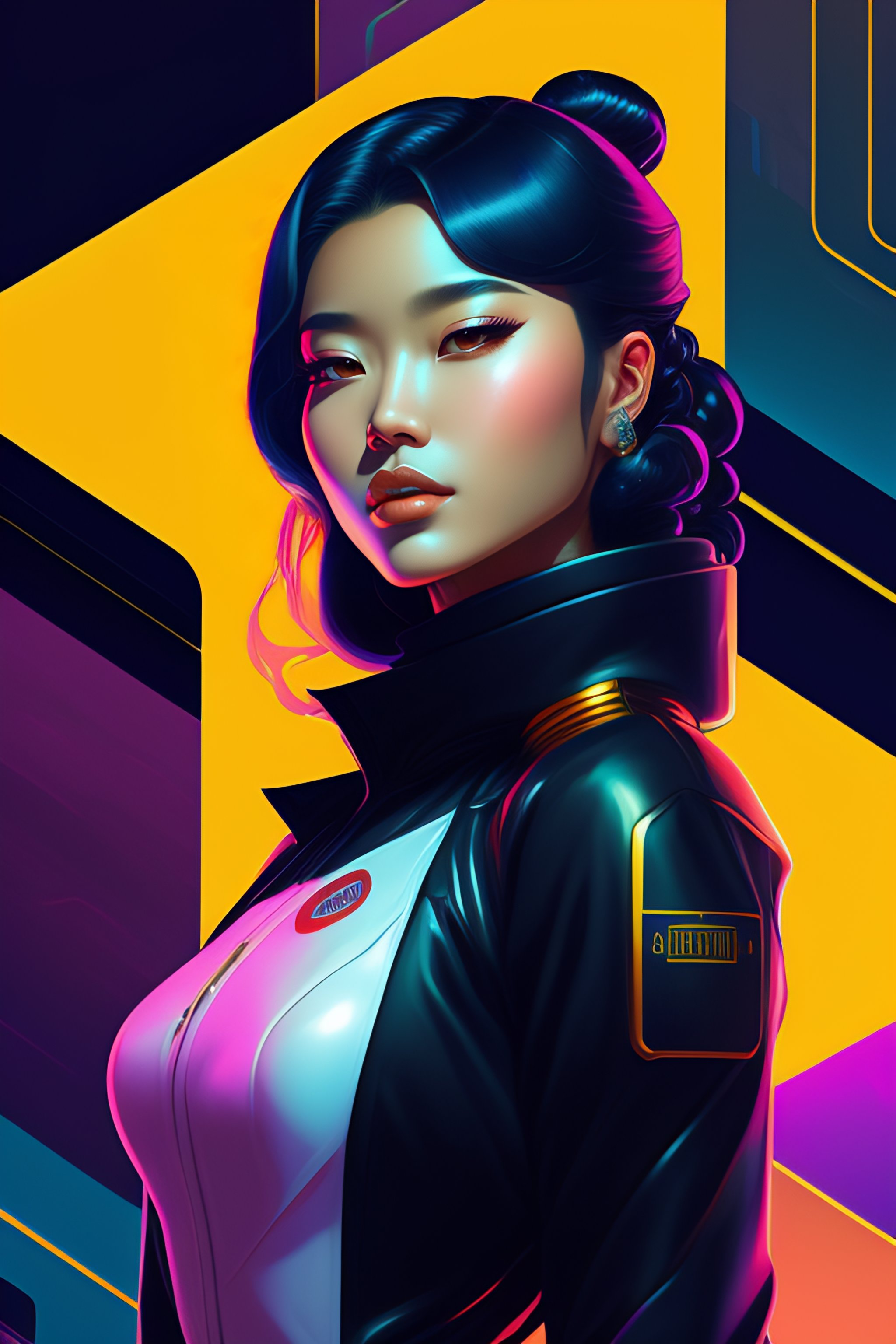 Lexica - A colorful comic noir illustration painting of a cyberpunk ...