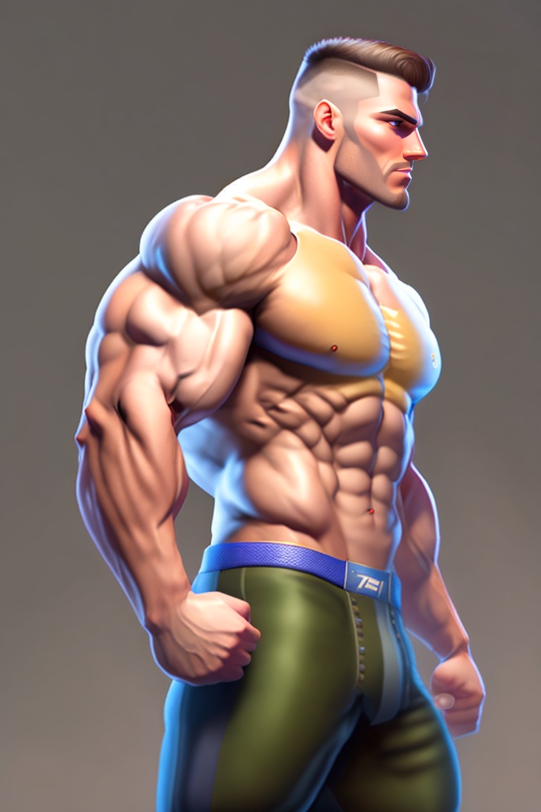Lexica - Artstation, muscular, rugged, powerful, tall, wrestler, short ...