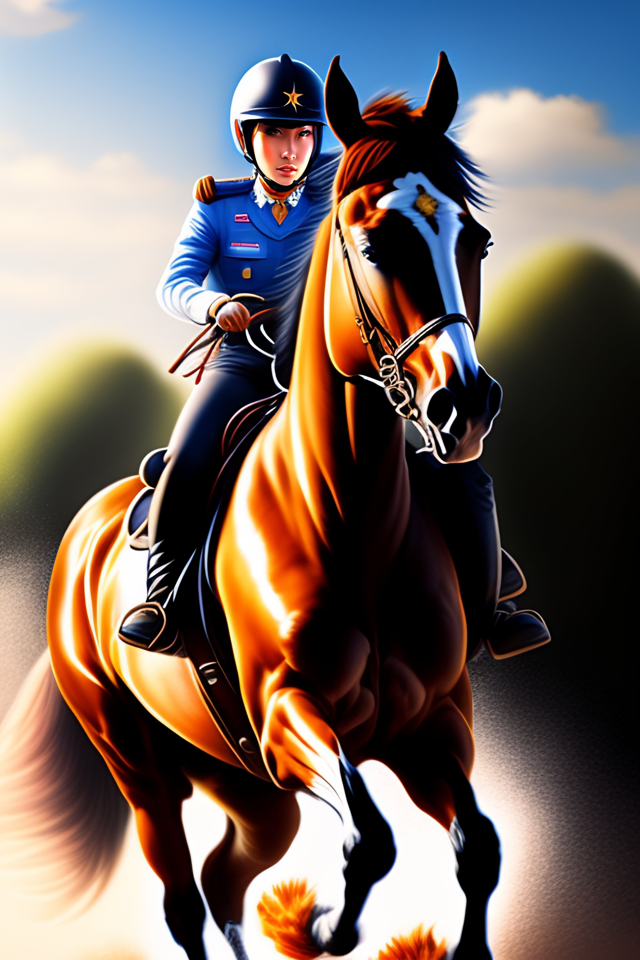 Lexica - Drawing manga horse riding jumping