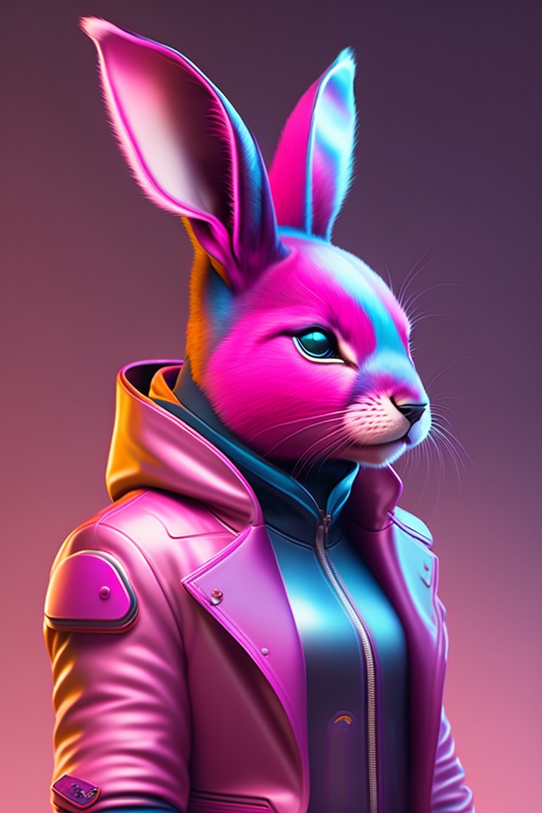 Lexica - Pink rabbit, cyberpunk