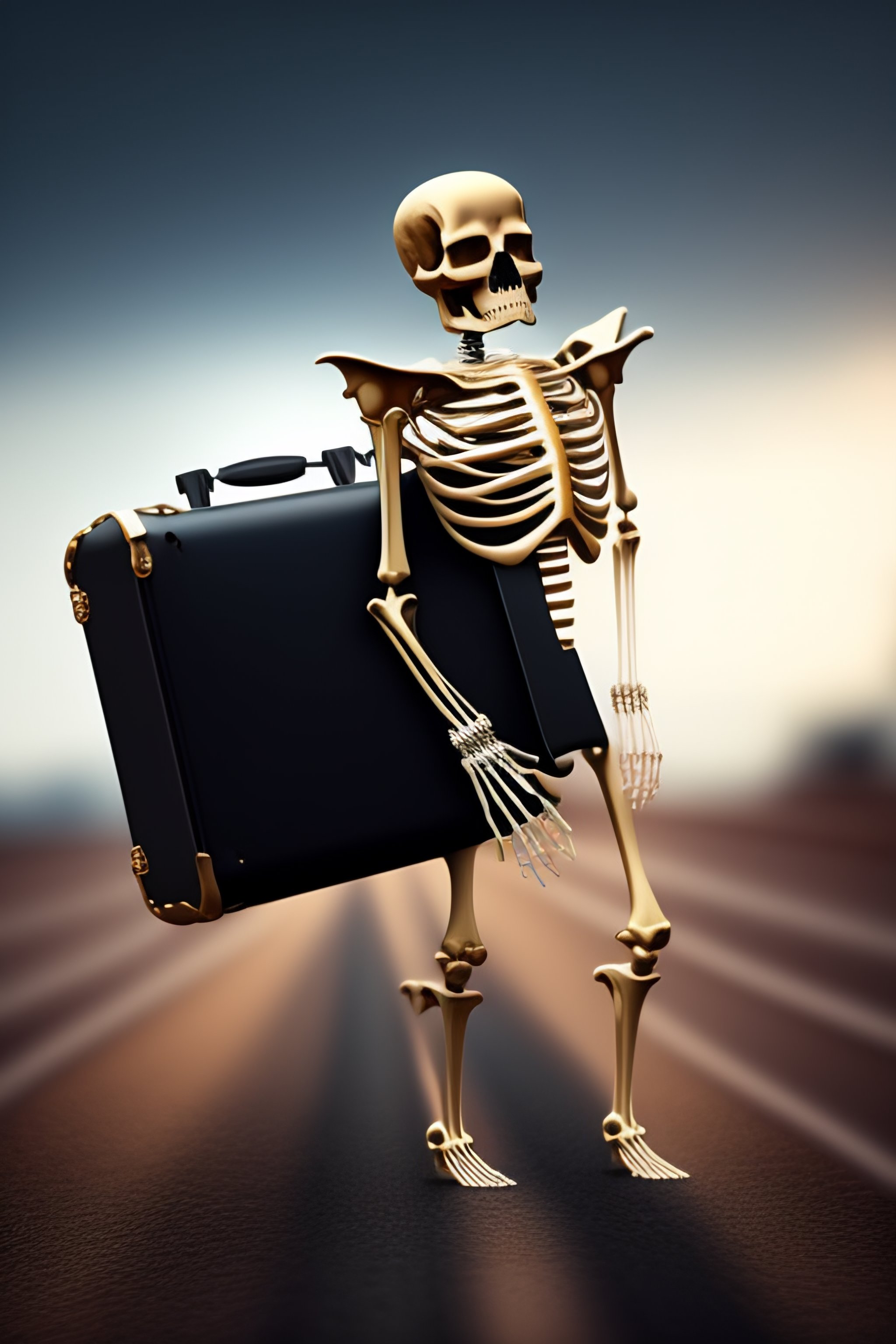 Lexica - Skeleton going depressed only wearing a black tie and holding ...