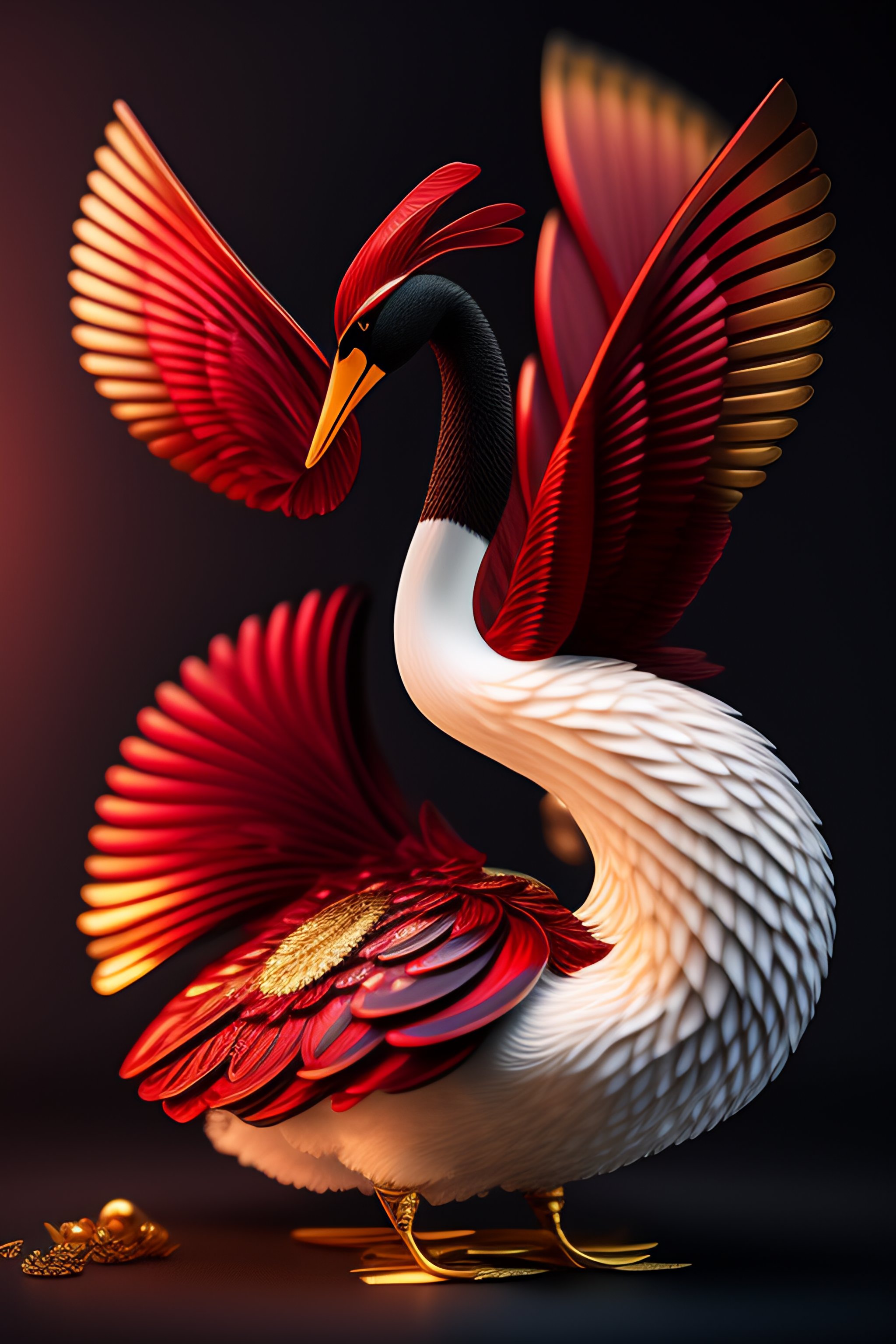 Lexica - Black, red, gold, and white color theme, symmetrical crystal ...