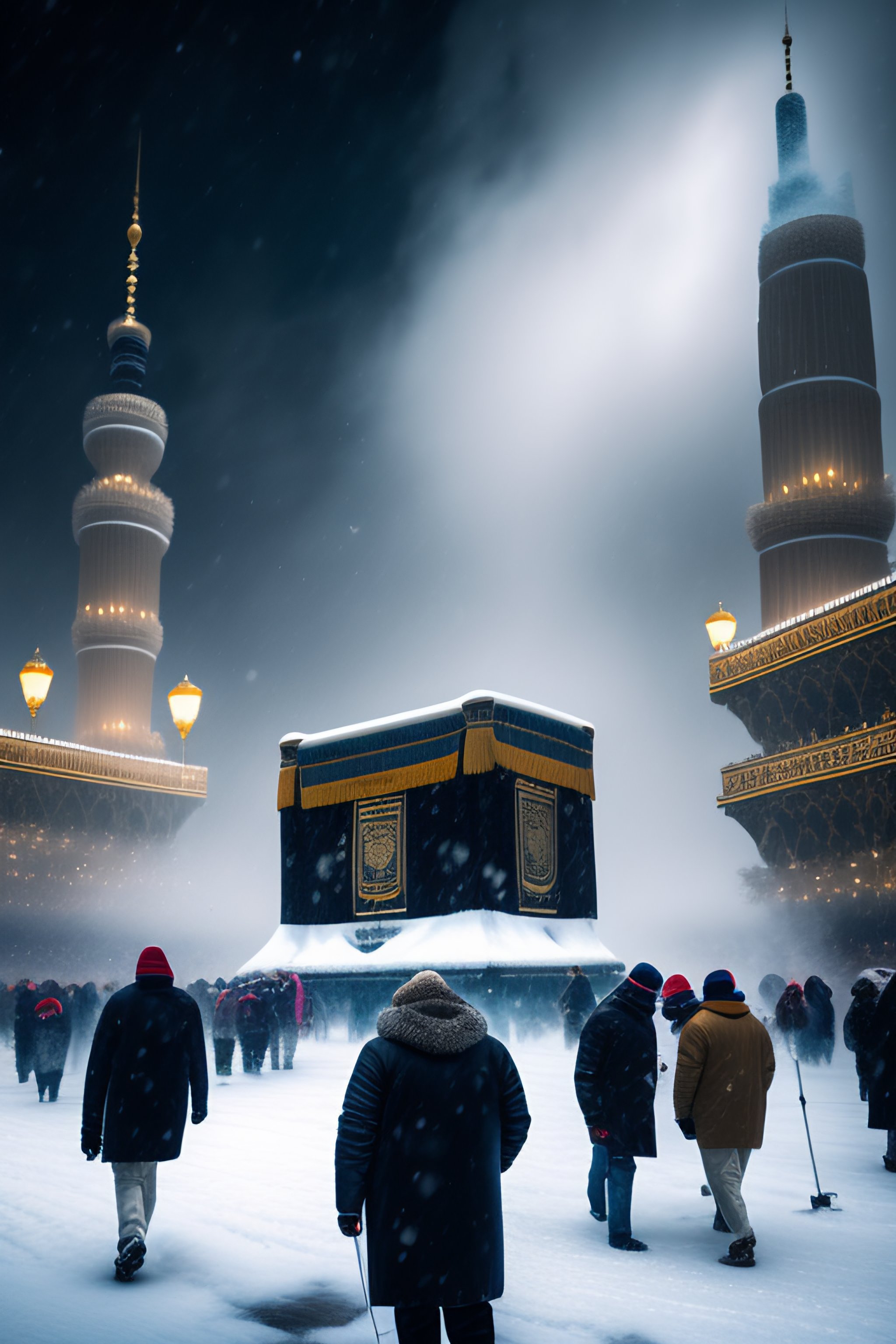 Lexica Kaaba In A Blizzard Real K High Detail High Resolution High Contrast Hq Ultra Wide