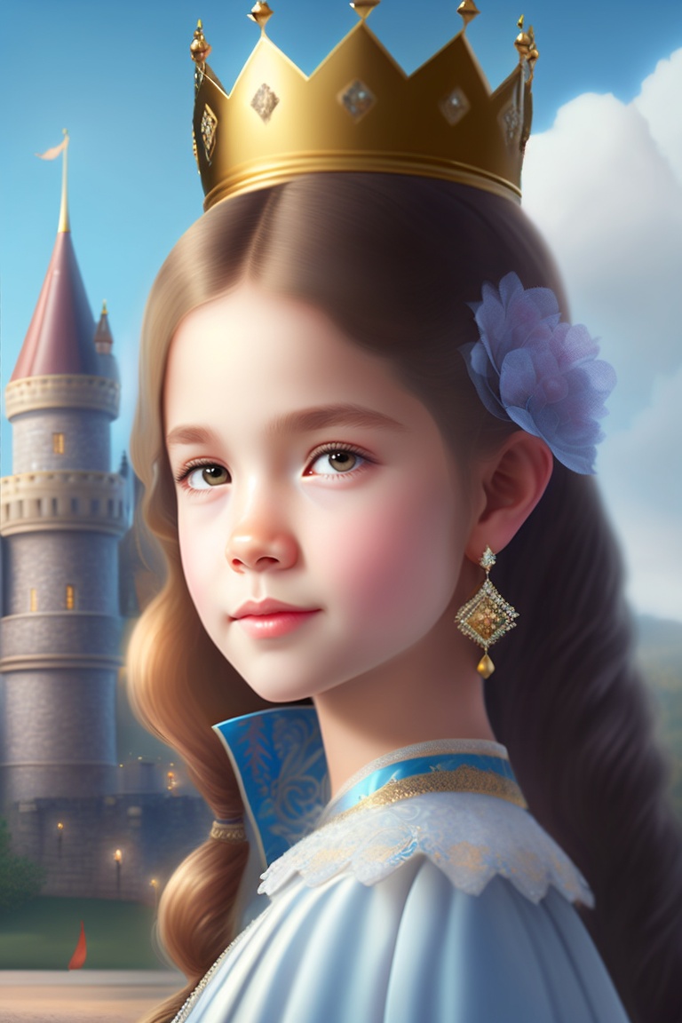 Lexica - A Fair-skinned Young Princess Wearing A Crown, Standing In 