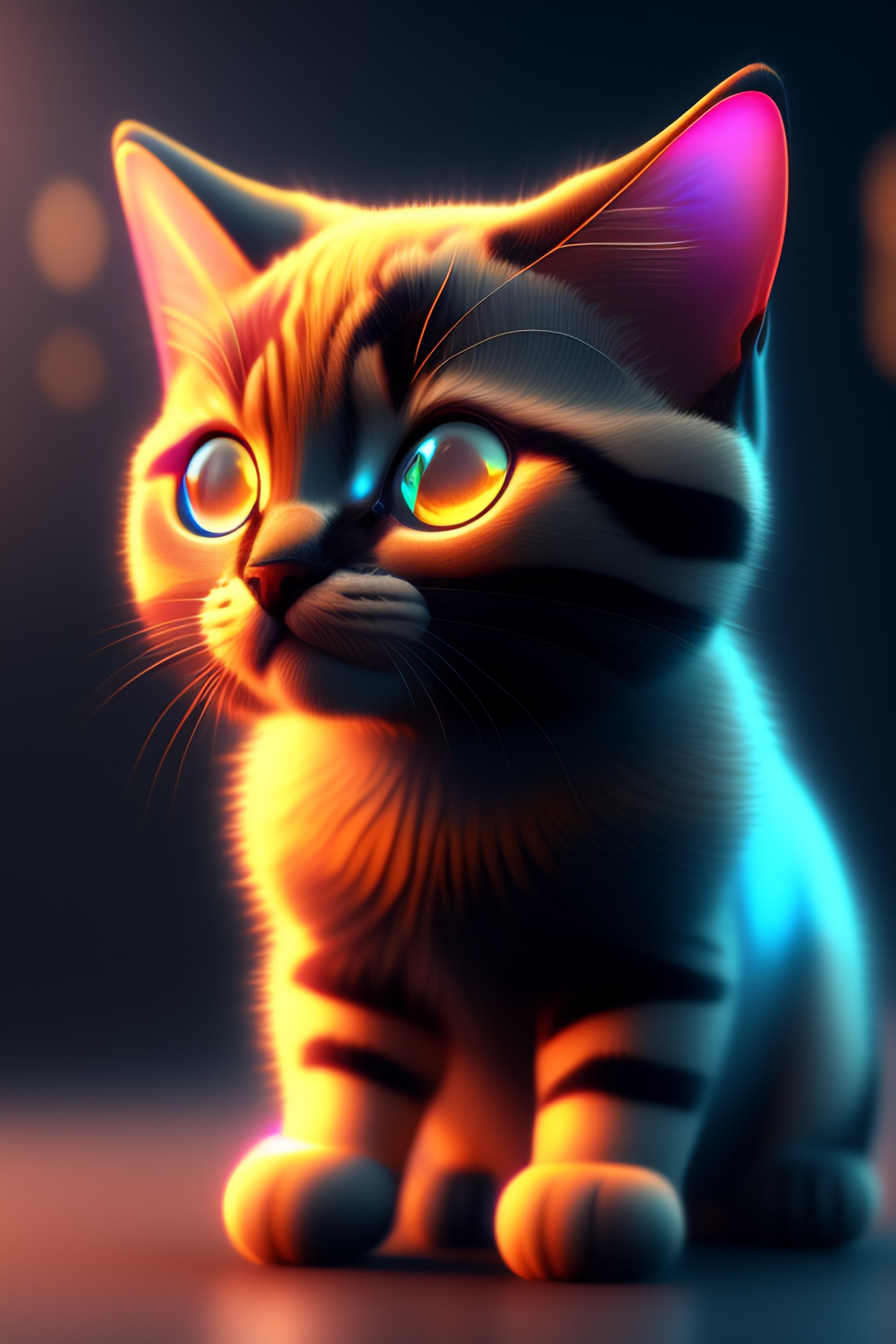 Lexica - A cute angry adorable baby cat made of crystal ball with low poly  eye's surrounded by glowing aura highly detailed intricated concept art  tr