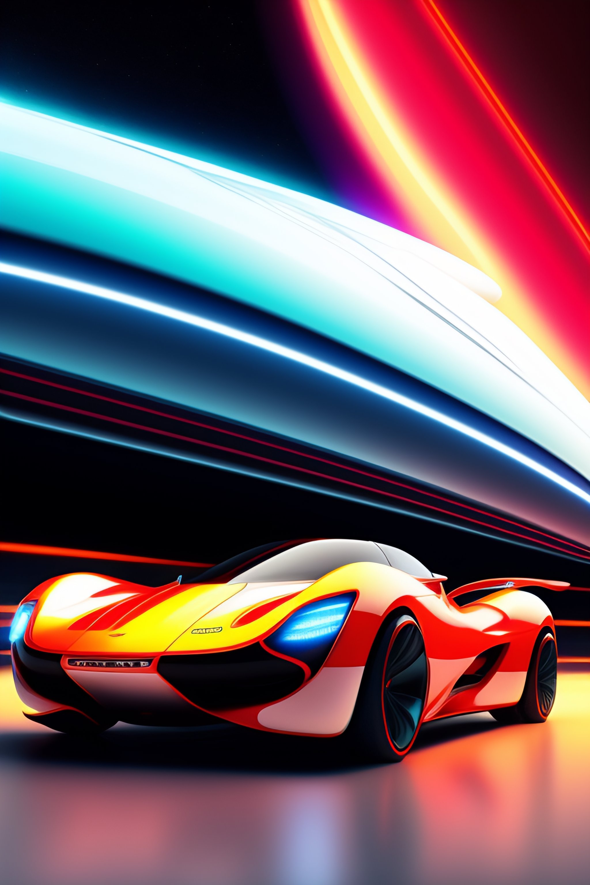 Lexica - Speed racer mach 6. white and red car. motionblur. zoom lines ...
