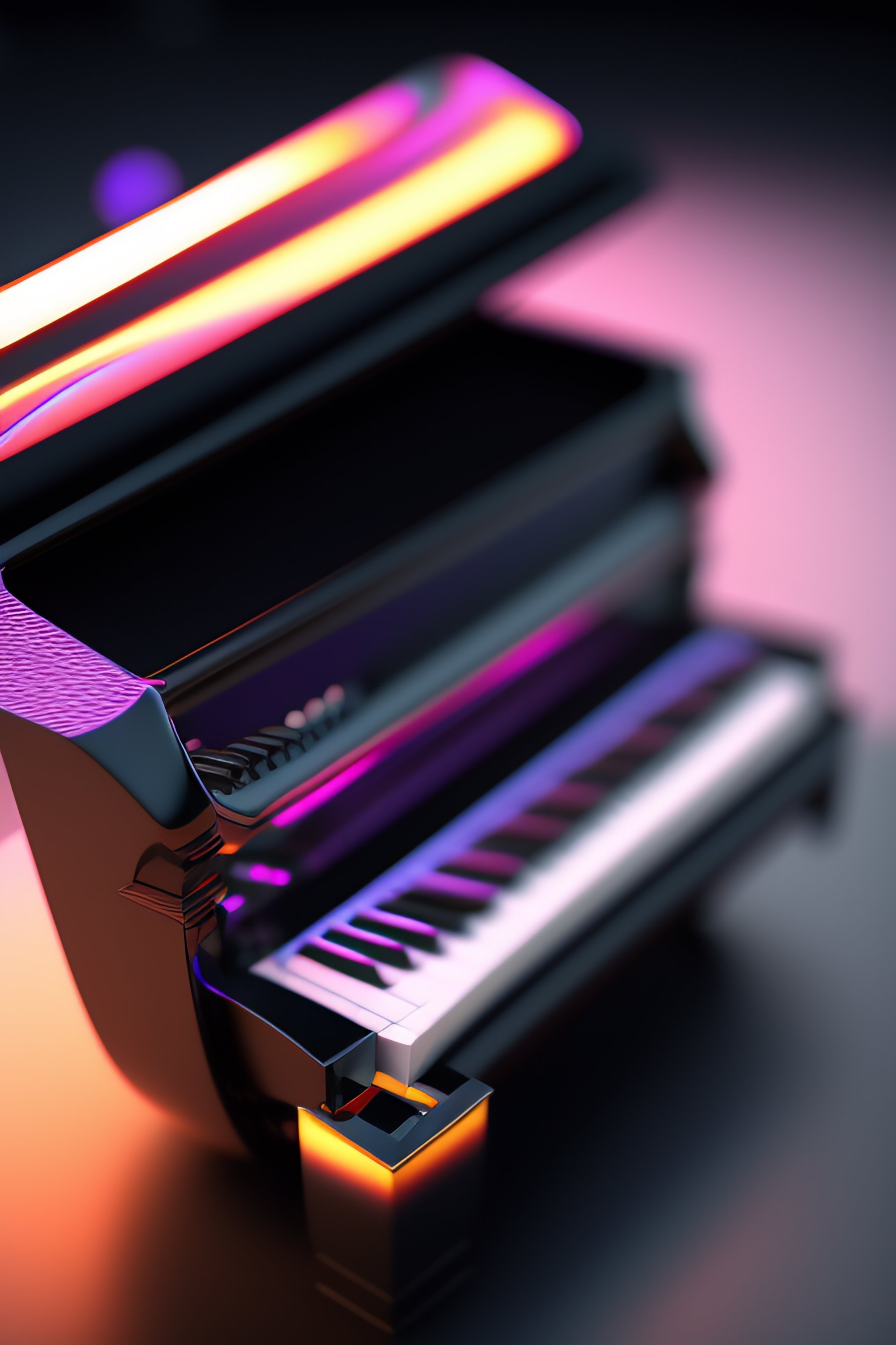 Lexica - Poly music piano keyboard, 3d isometric rendering