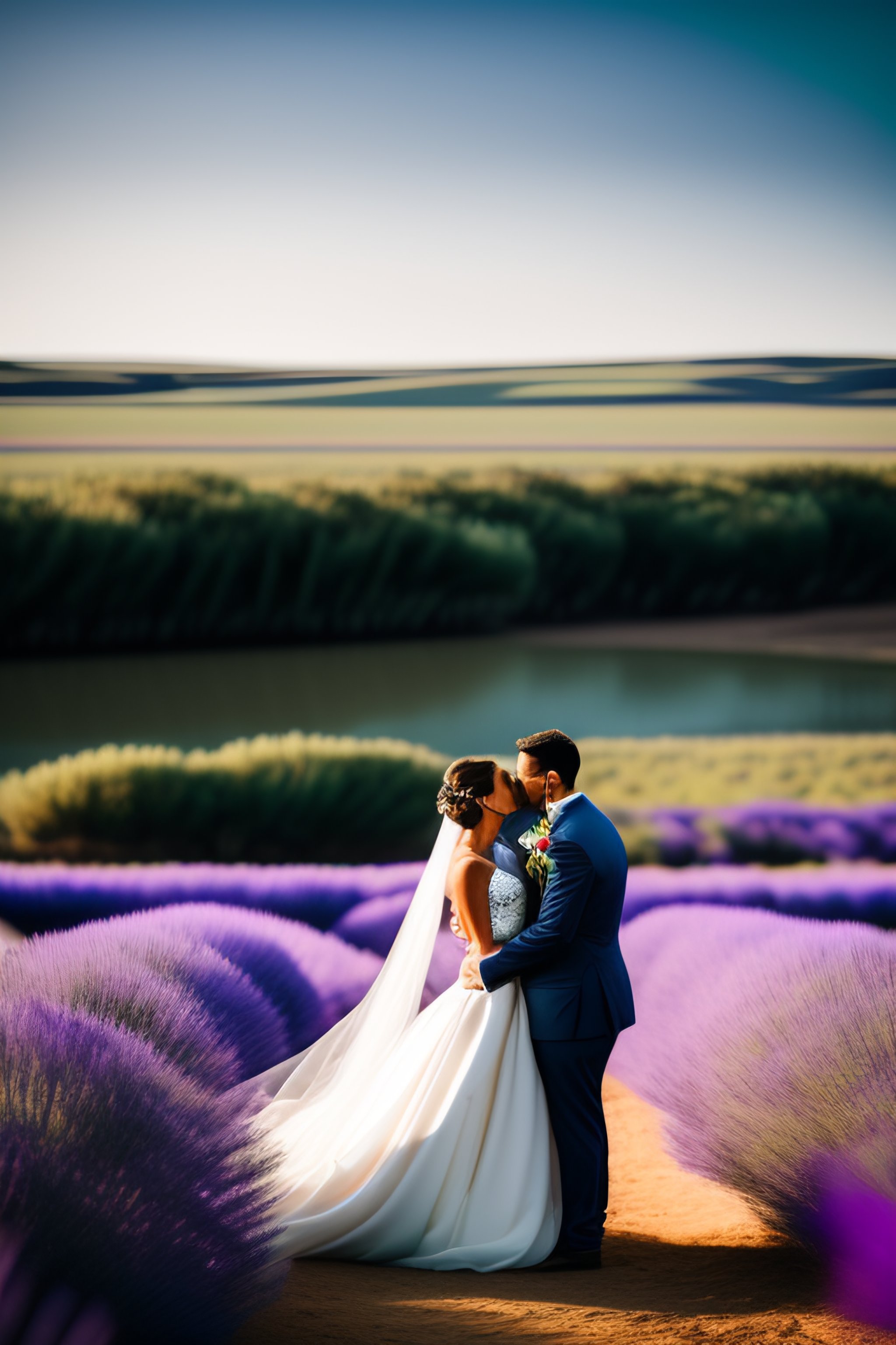 Lexica A romantic wedding with no humans + lavender