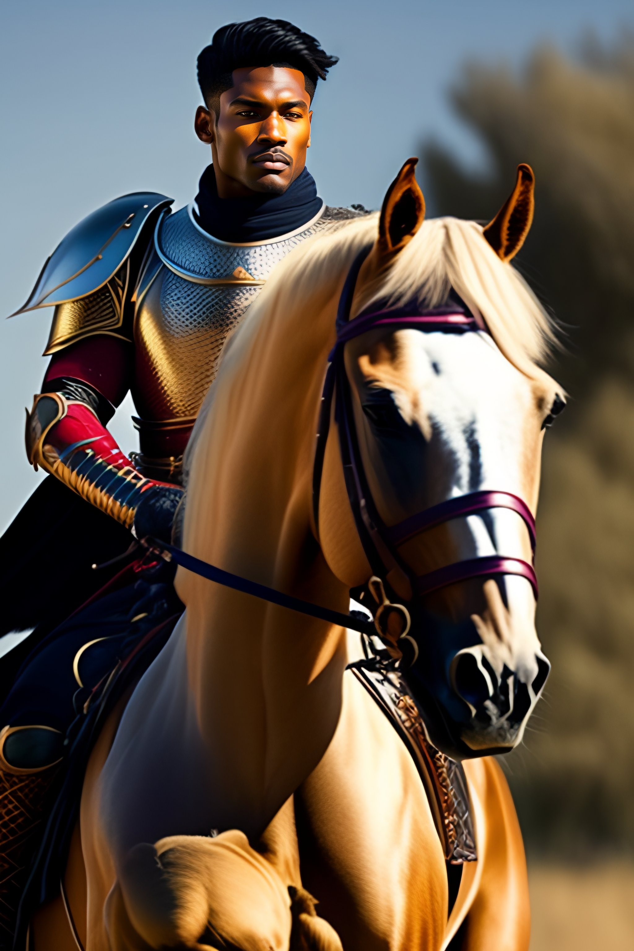 Lexica - A knight with horse, paladin, bodybuilder