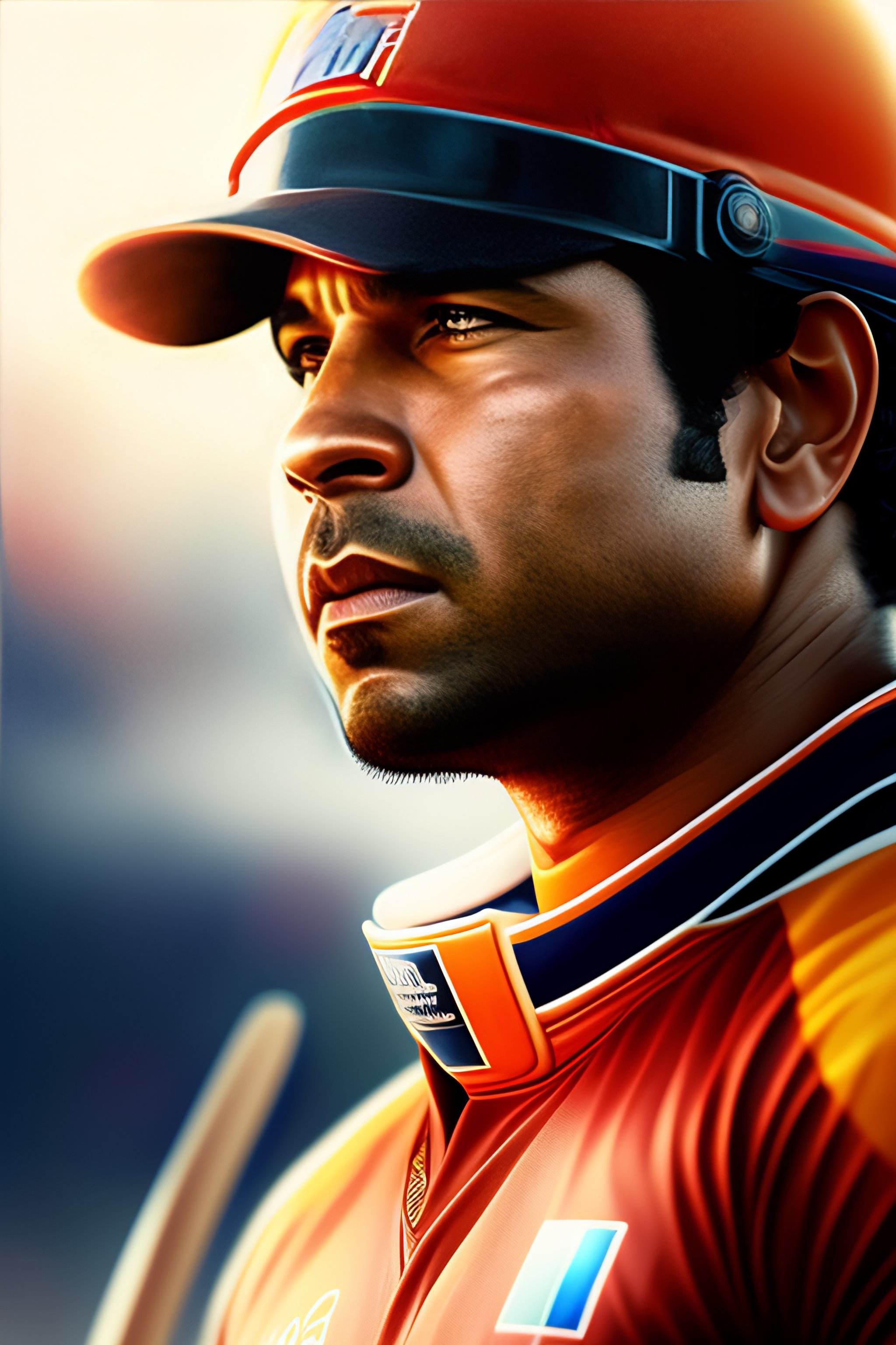 Lexica - Portrait of Sachin Tendulkar batting in Mars, concept art ...
