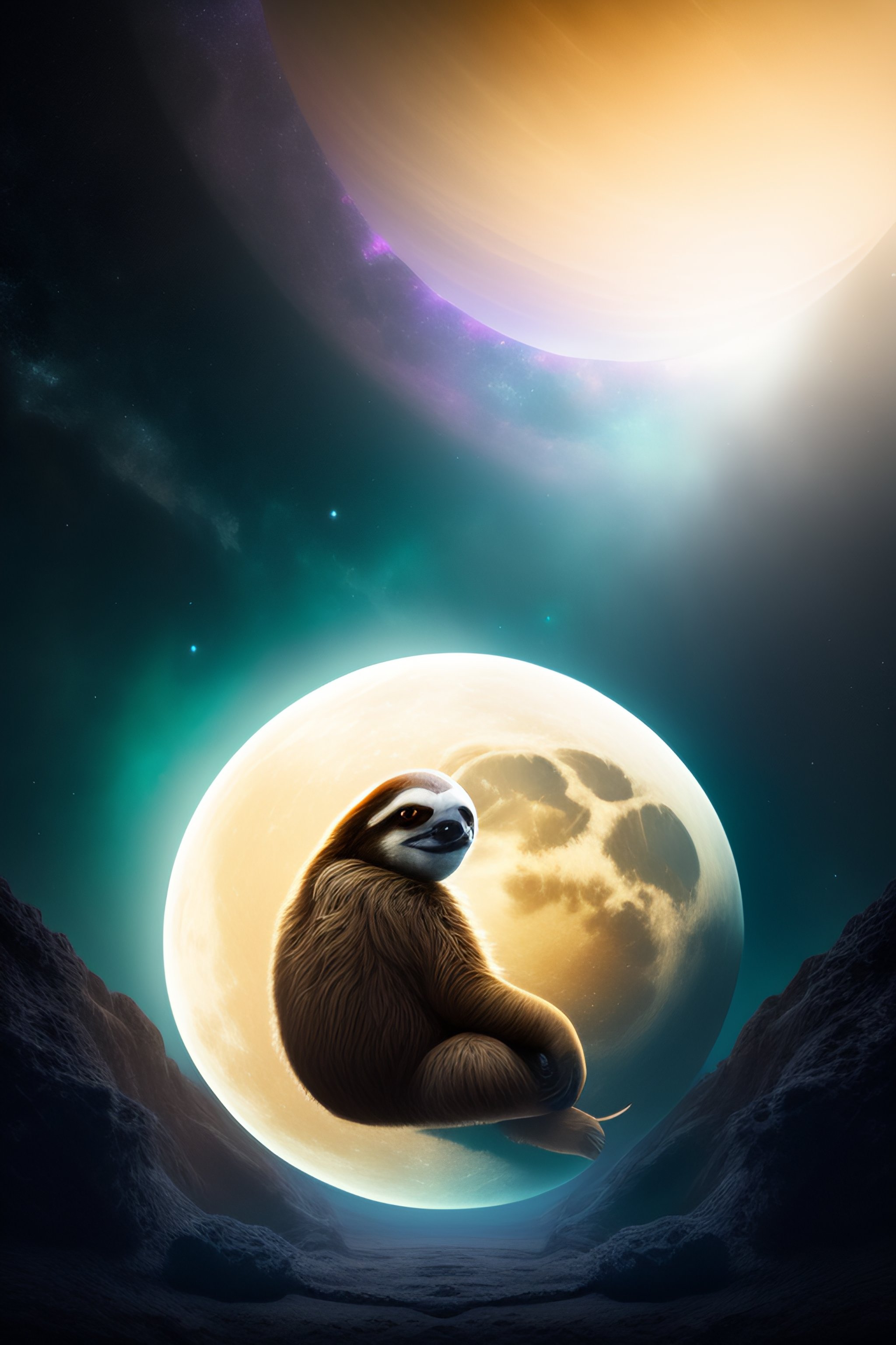 Lexica - Sloth in a space suite on the moon