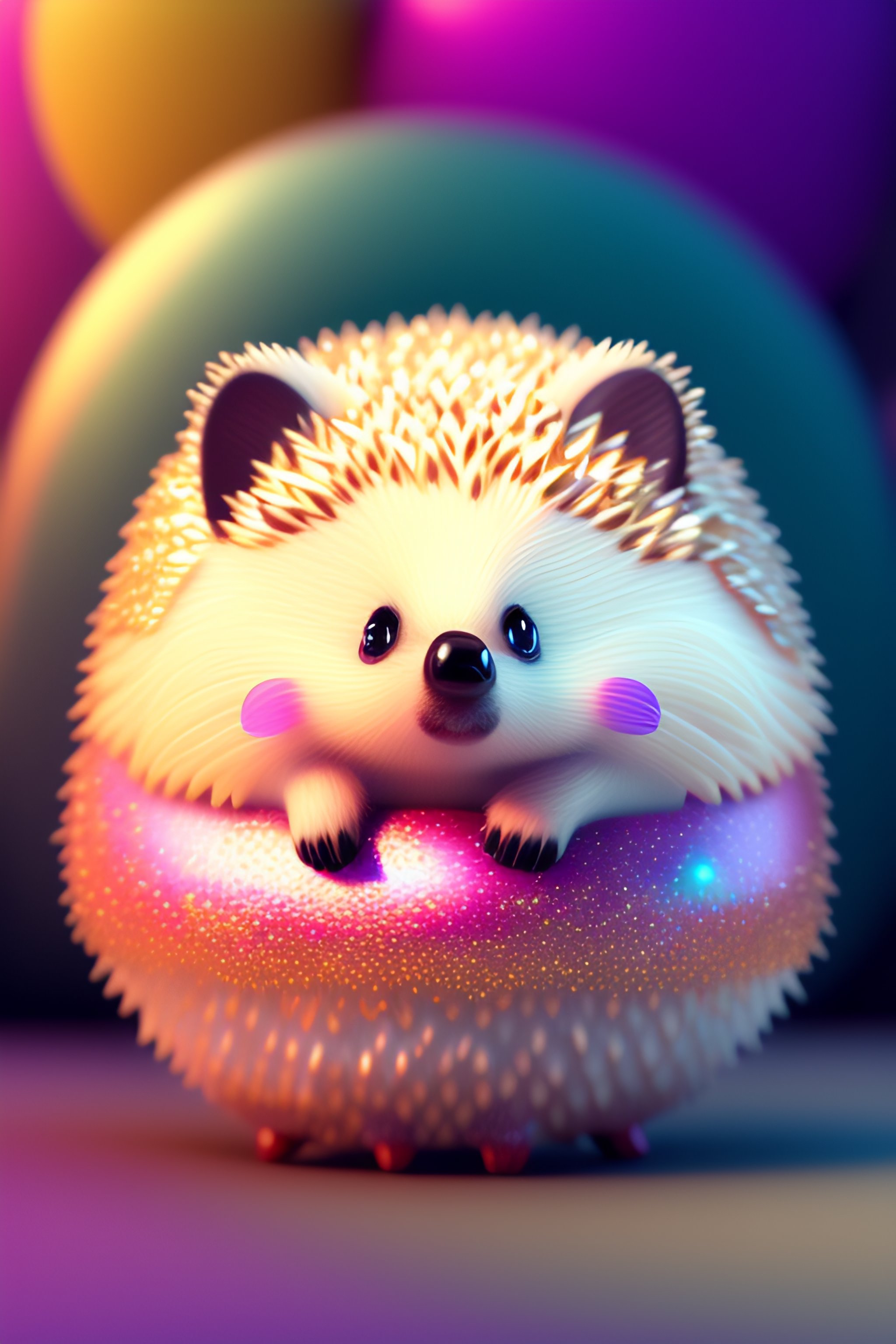 Lexica - CUTE AND ADORABLE CARTOON FLUFFY HEDGEHOG, CANDY, FANTASY ...