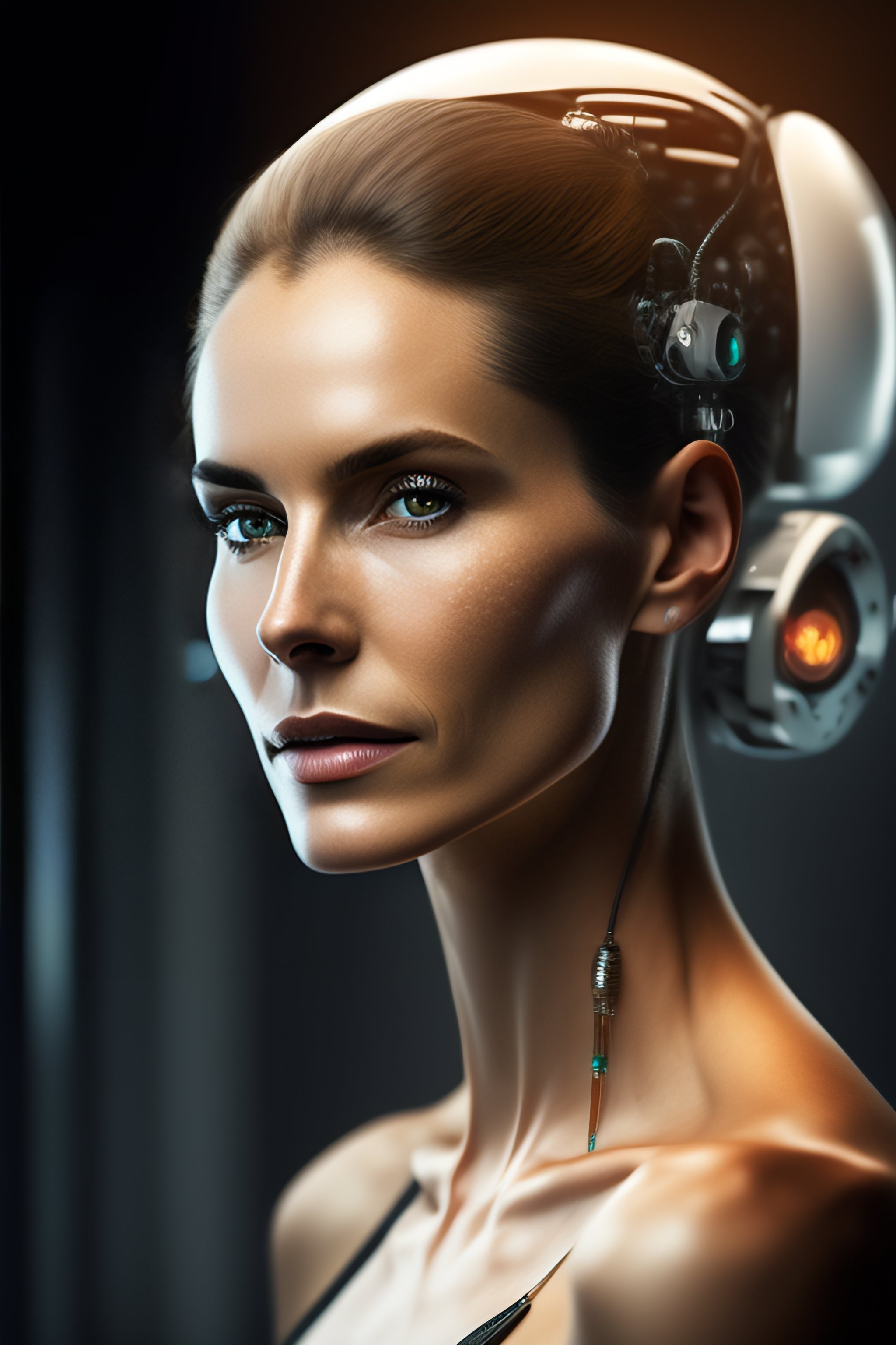 Lexica Skinny tall pale woman with scars on her face, with an