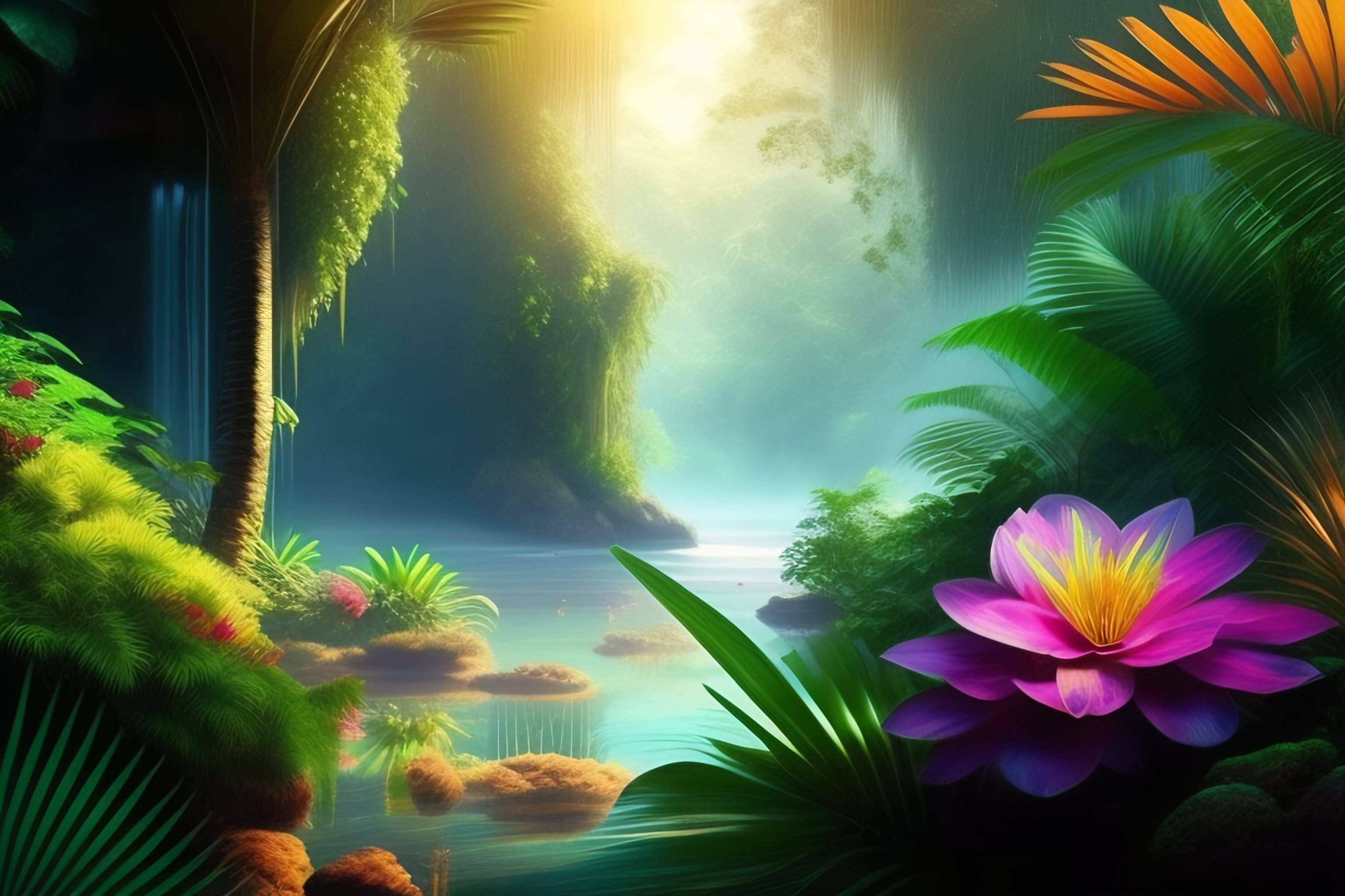 Lexica Amazon, tropical forest, exotic flowers, exotic plants