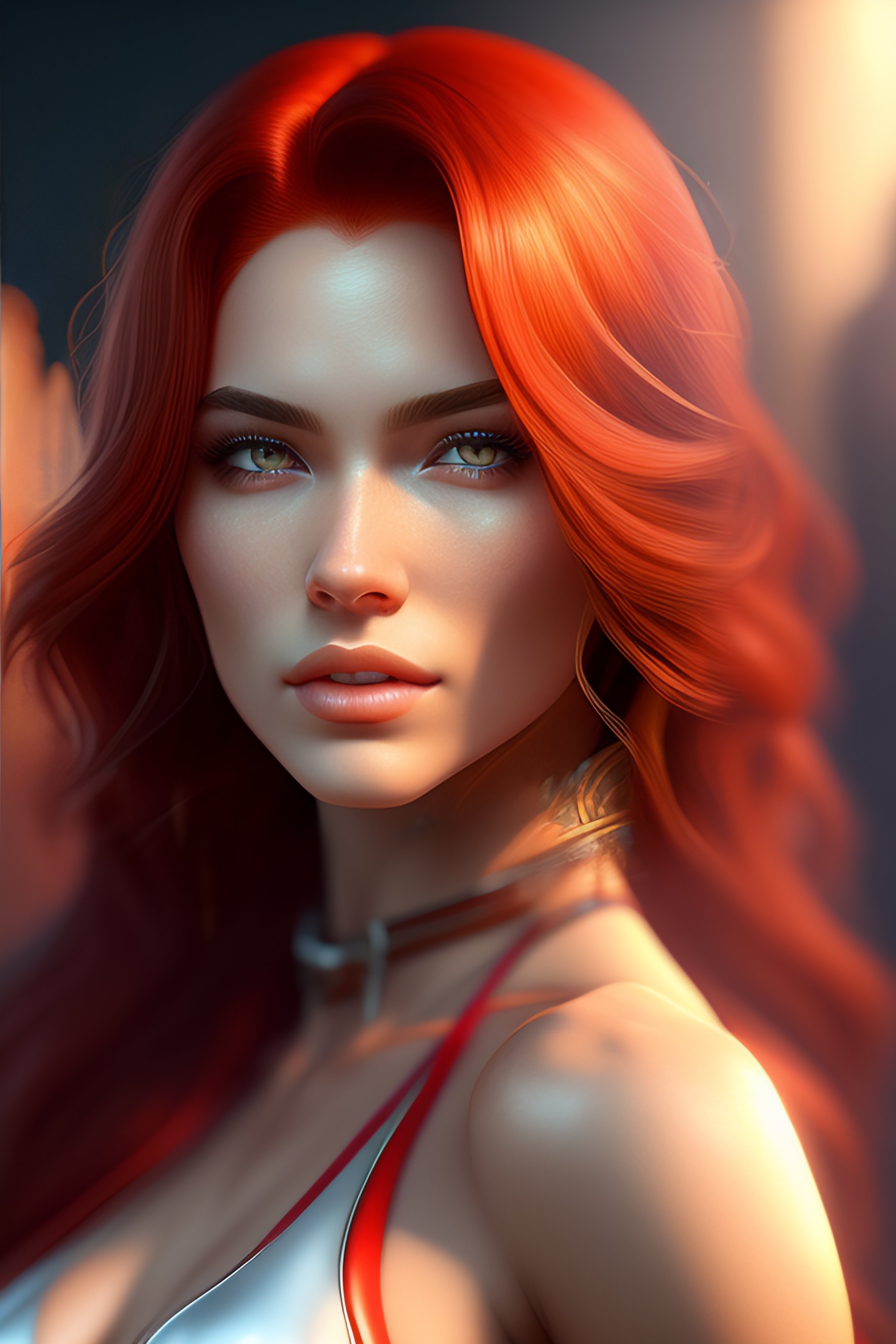 Lexica Pale skin . red hair . microbikinis , beautiful detailed