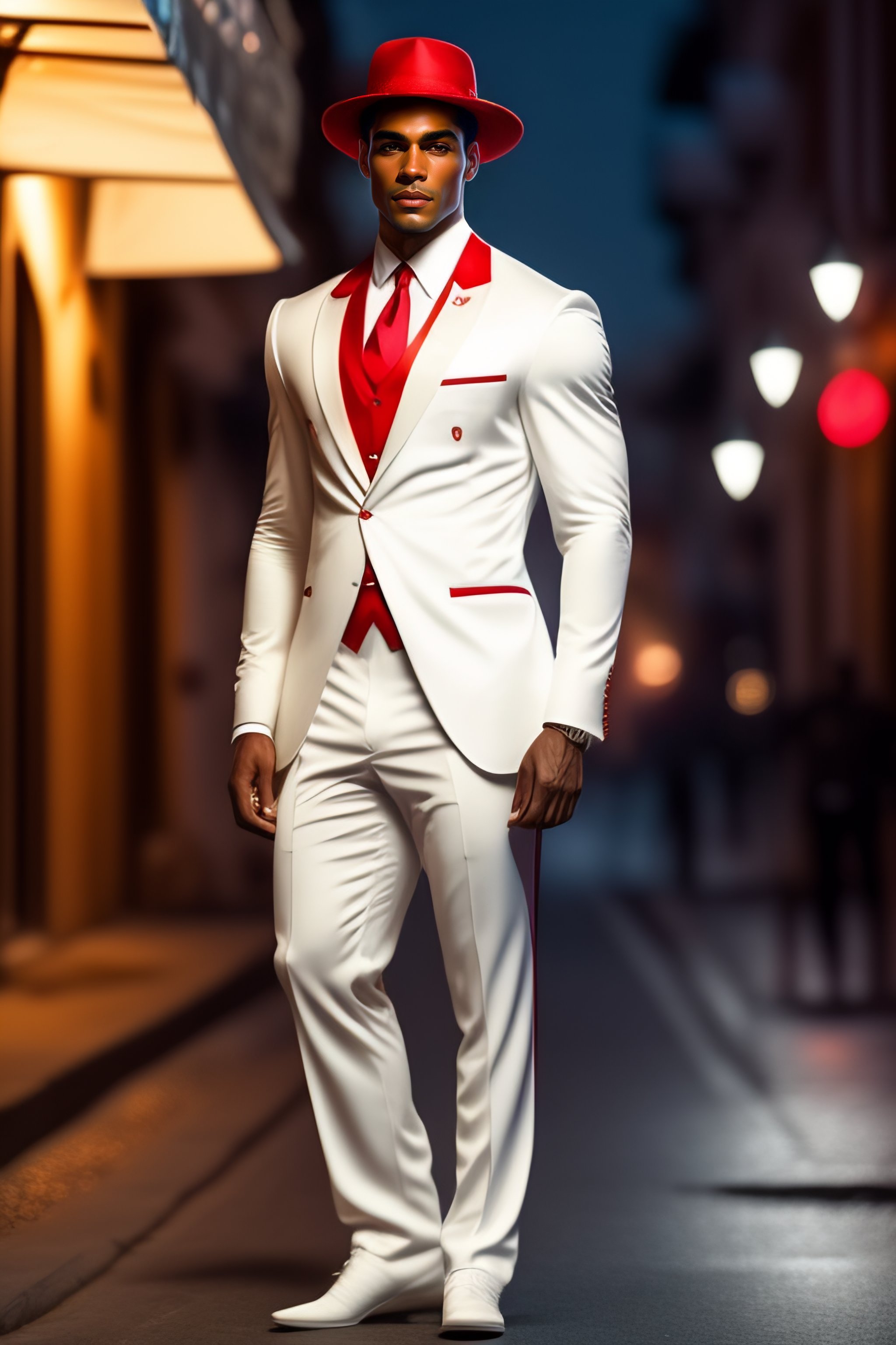 Lexica  White suits, Red sash, Brazilian men
