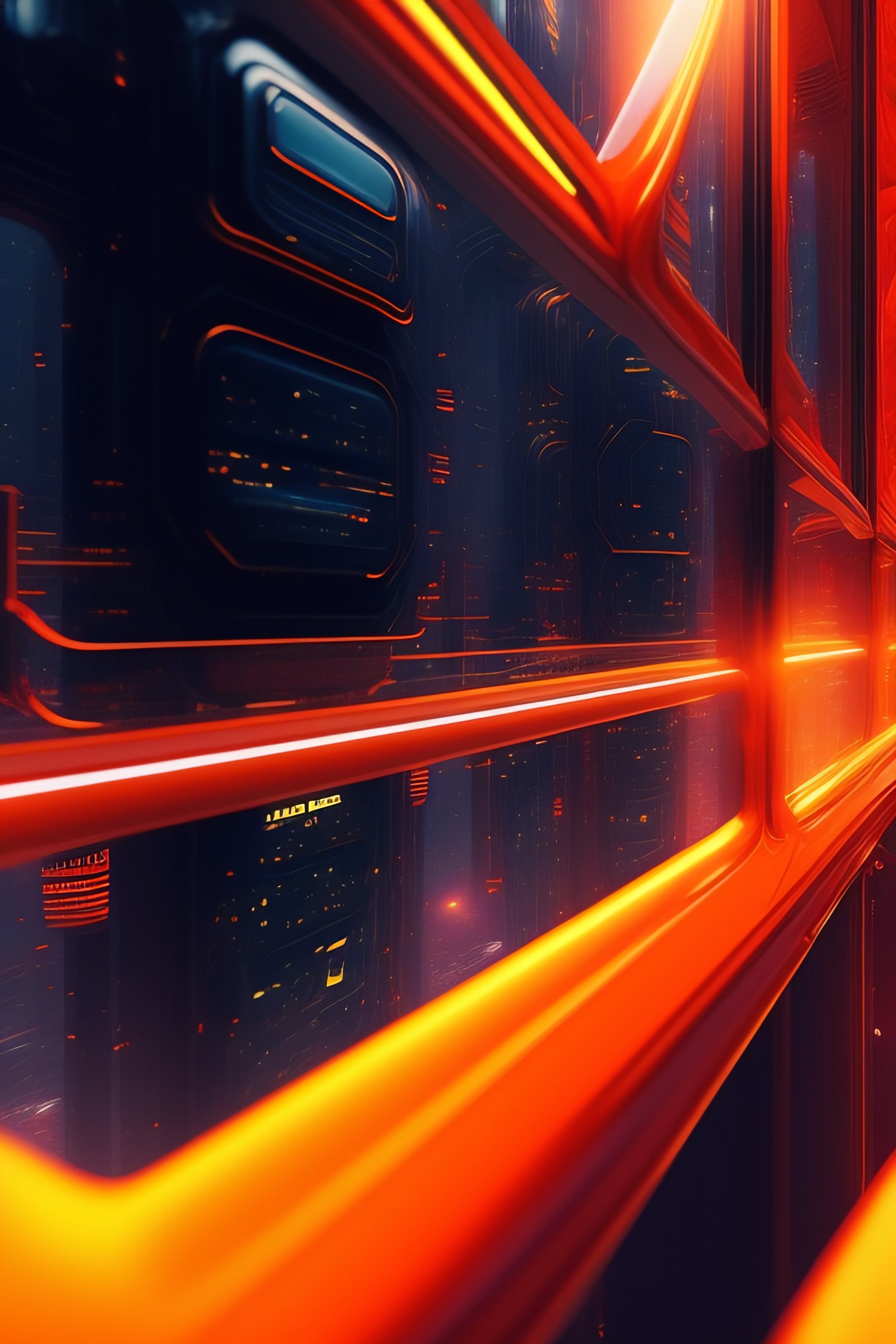 Lexica - Word: frames.network, futuristic, orange color, birght deep ...