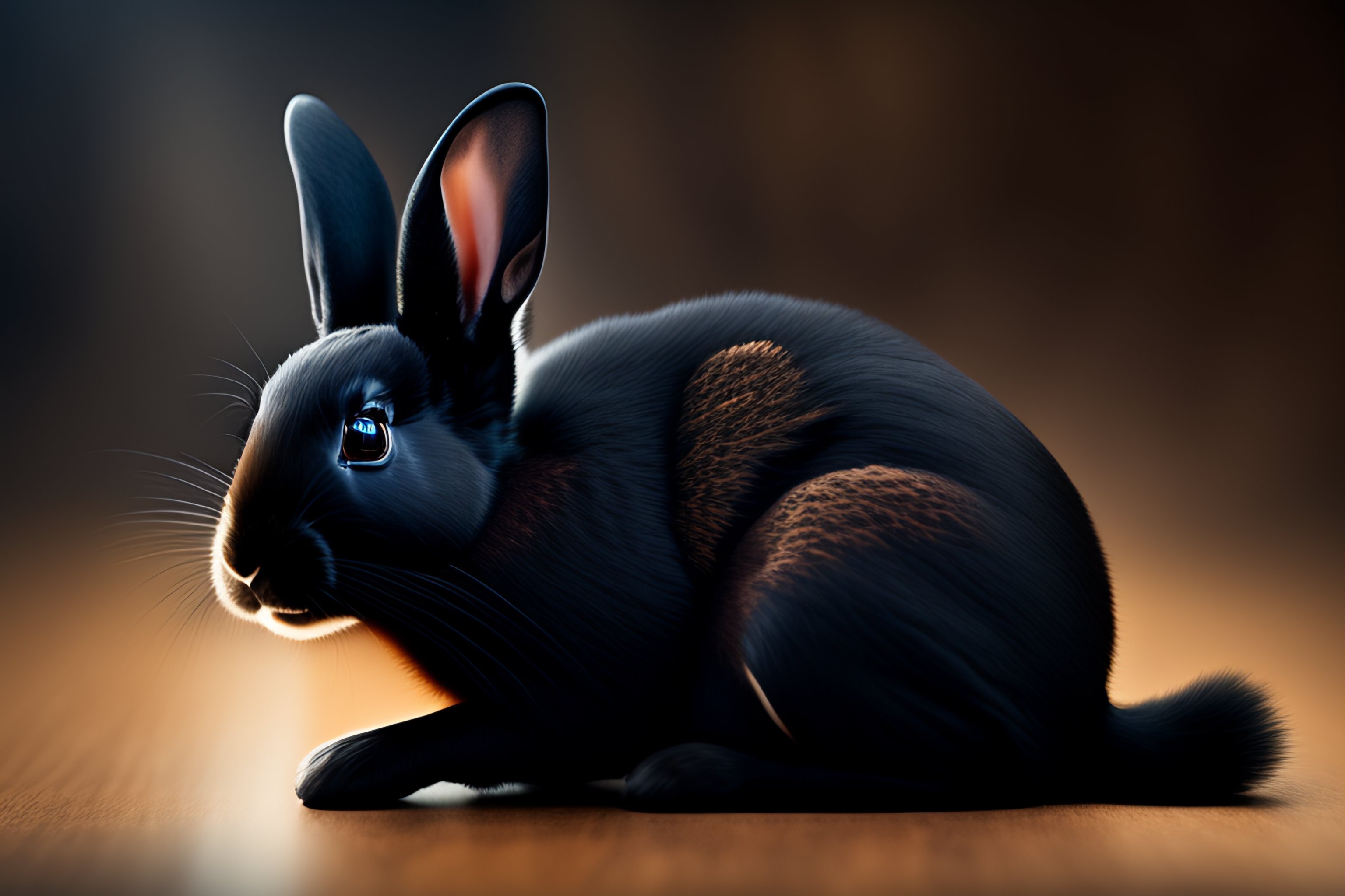 Lexica - Black rabbit with military knife