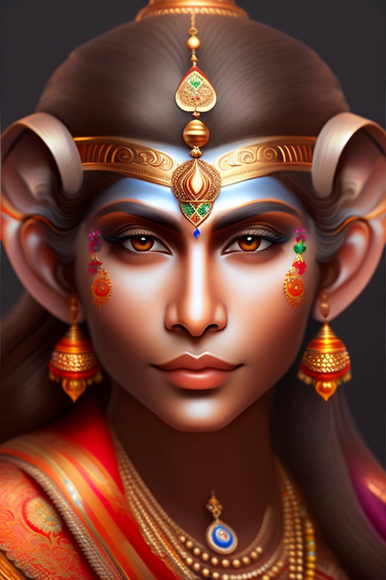 Lexica - Hindu monkey god, beautiful humanistic face