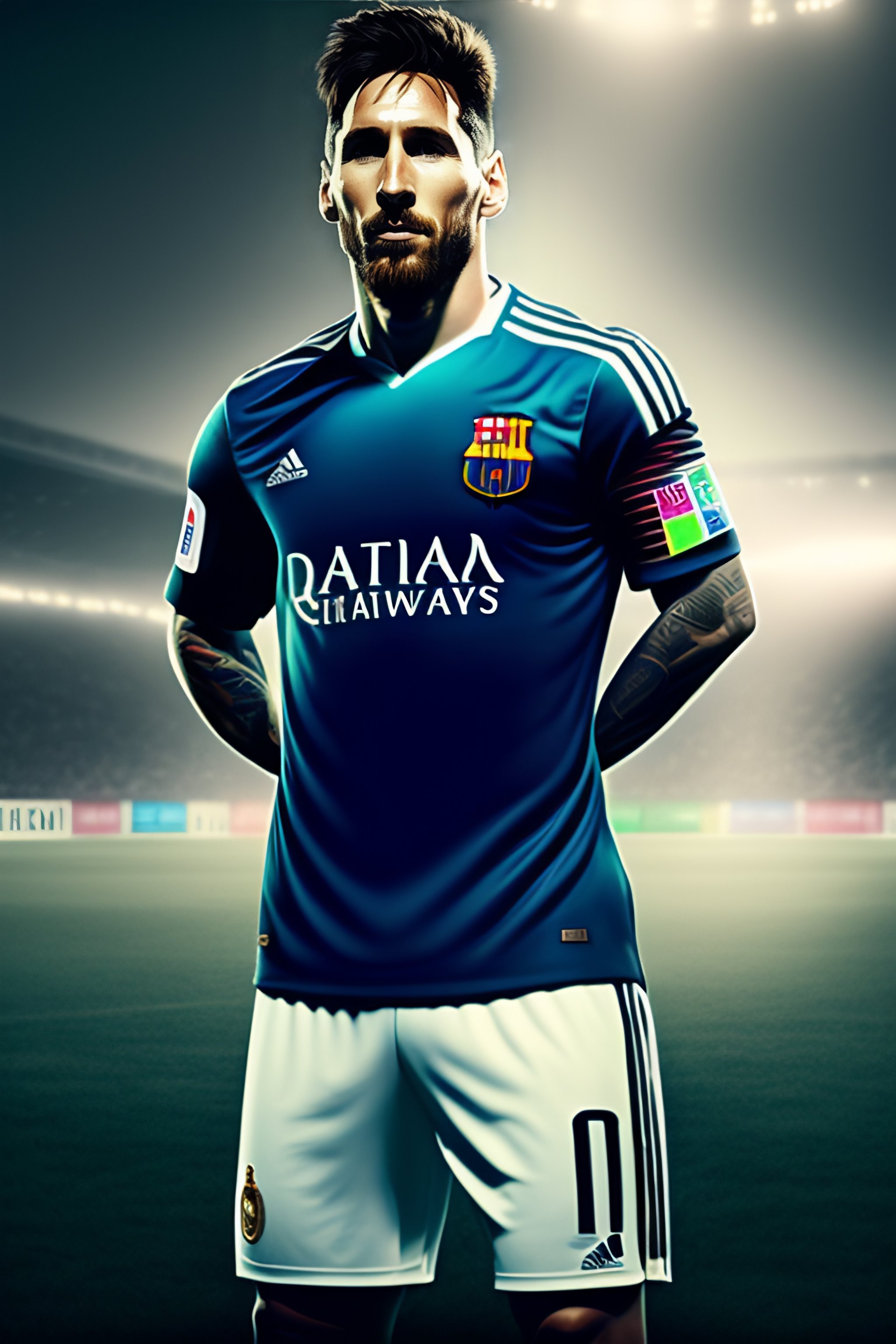 Lexica - Photo of messi with the real madrid jersey