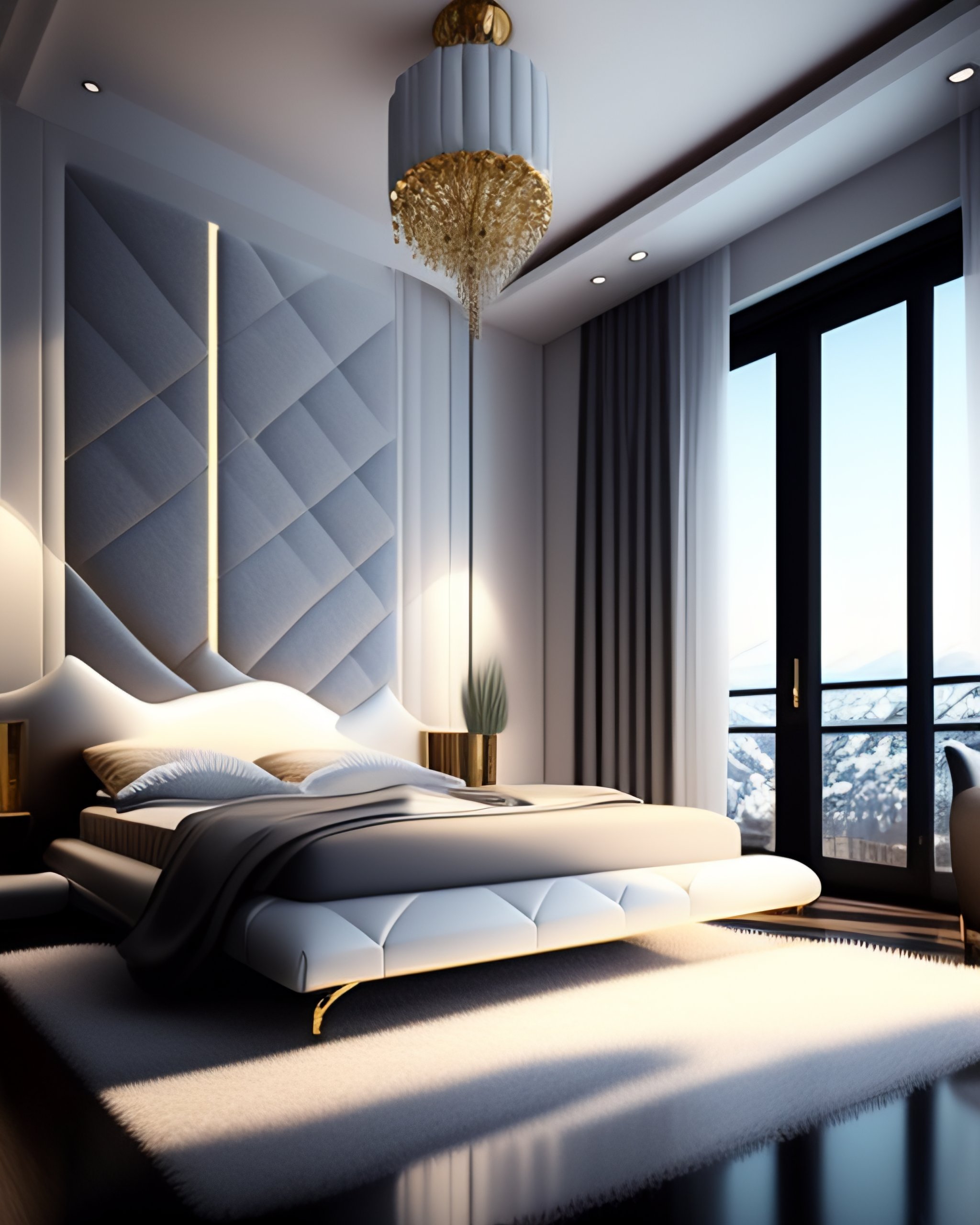 Lexica - White colour , bedroom interior