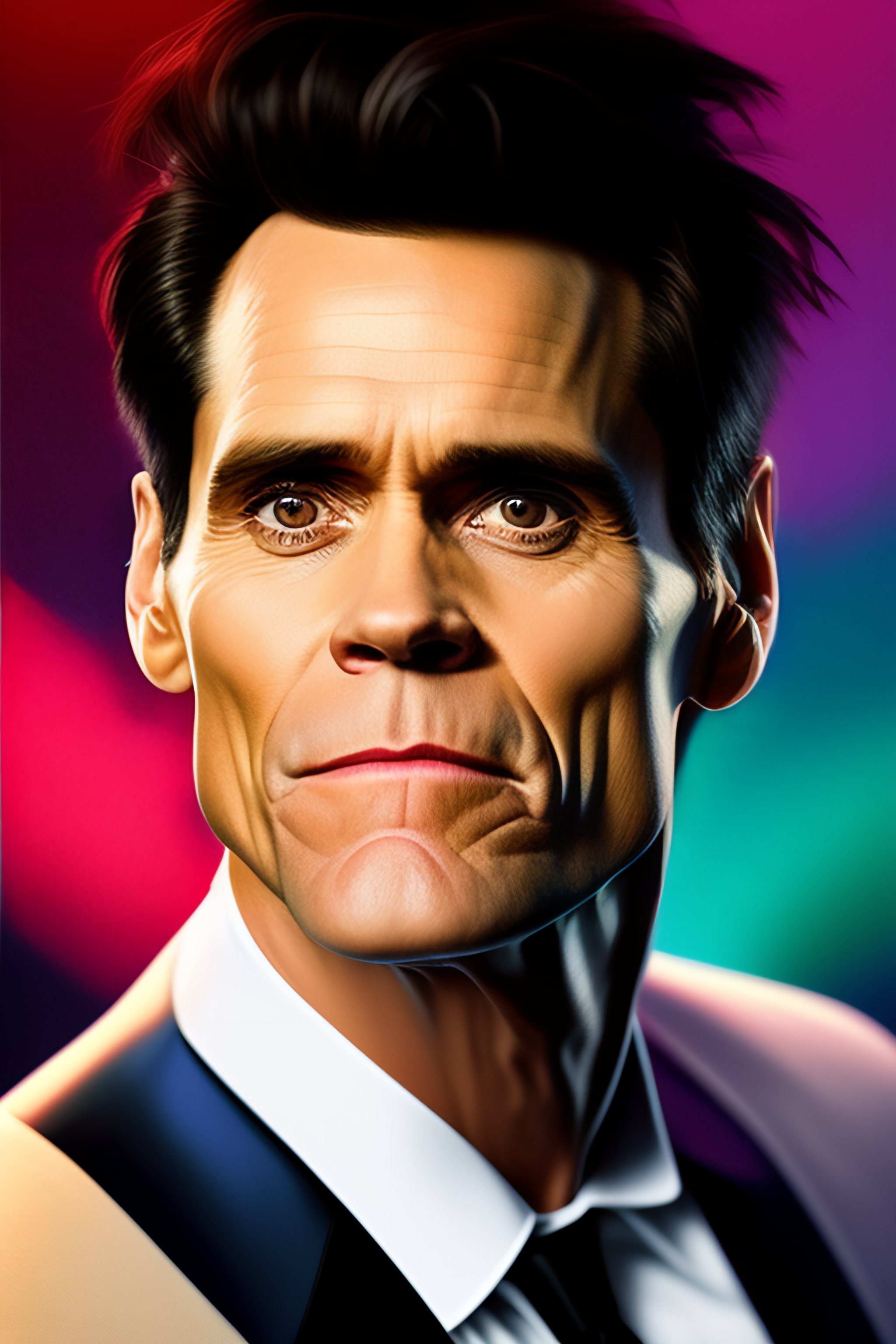 Lexica - Surrealist portrait of jim Carrey as rapper , album cover