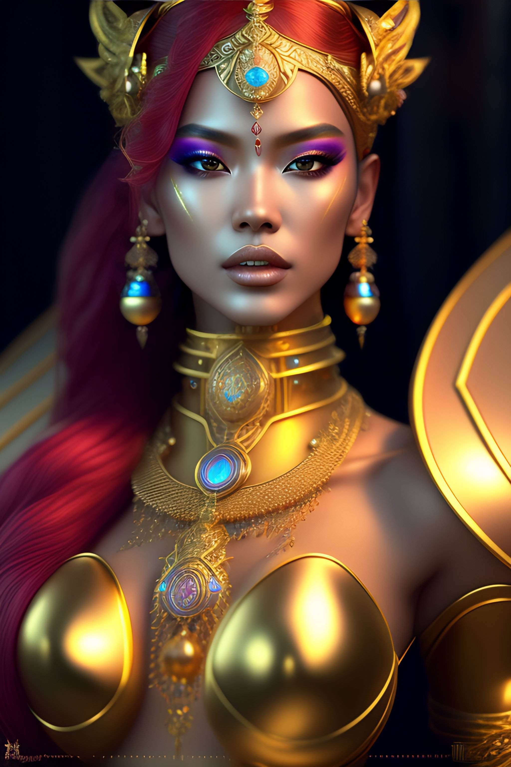 Lexica - Hyperdetailed stunningly beautiful female djinn robot made of ...