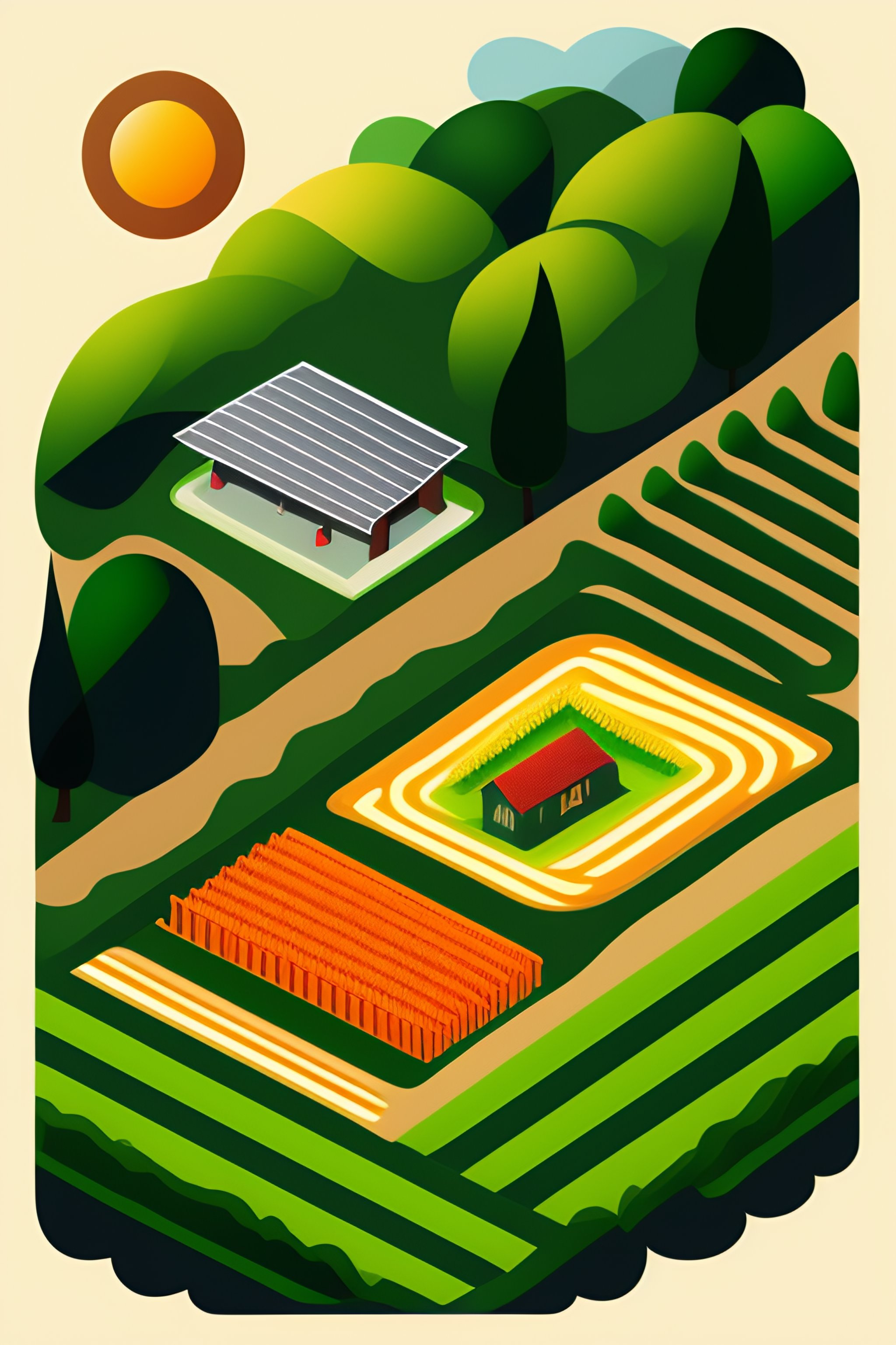 Lexica - Vector image of a farmer farming