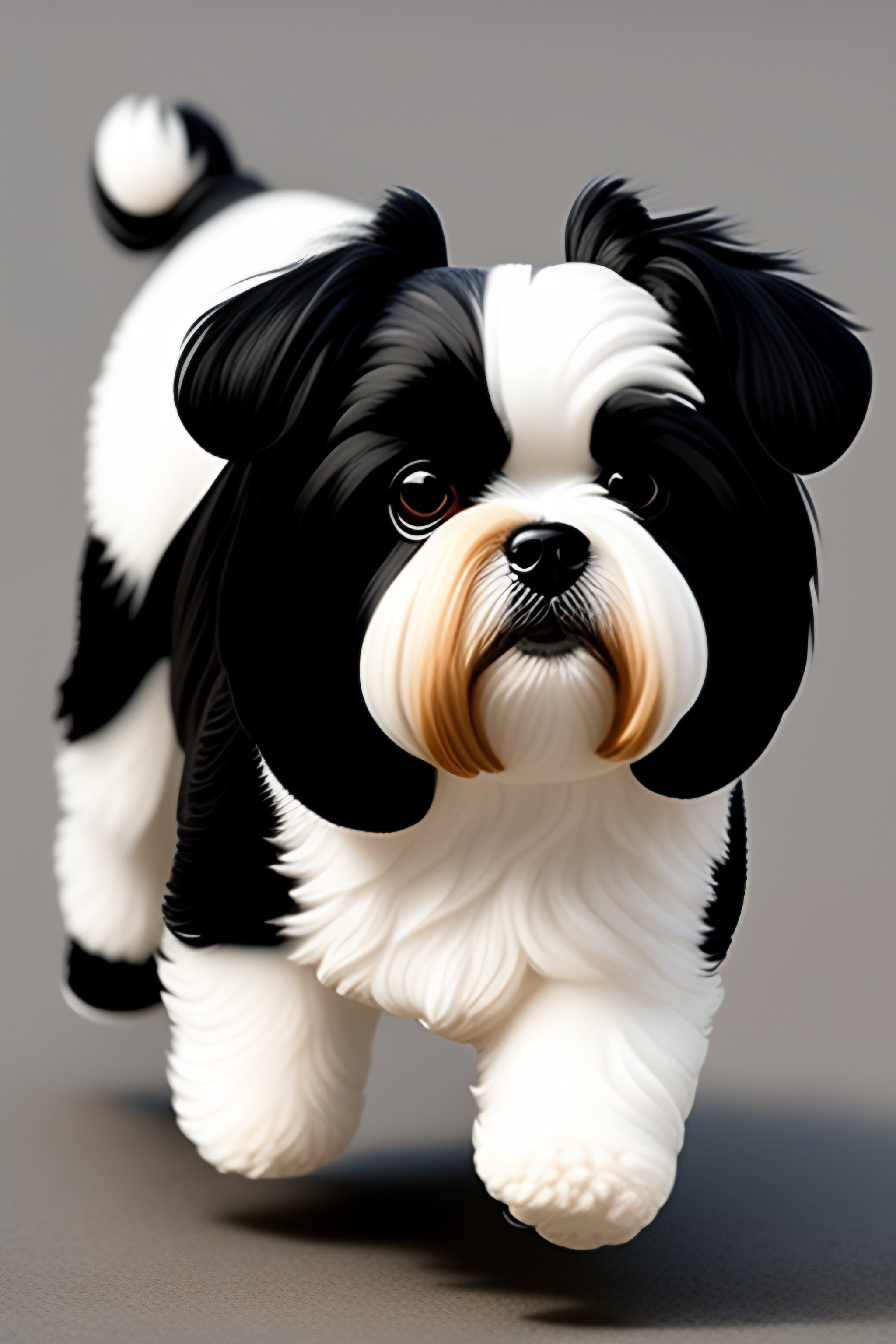 Poofy Shih-Tzu Black & White - BrainyZoo Toys