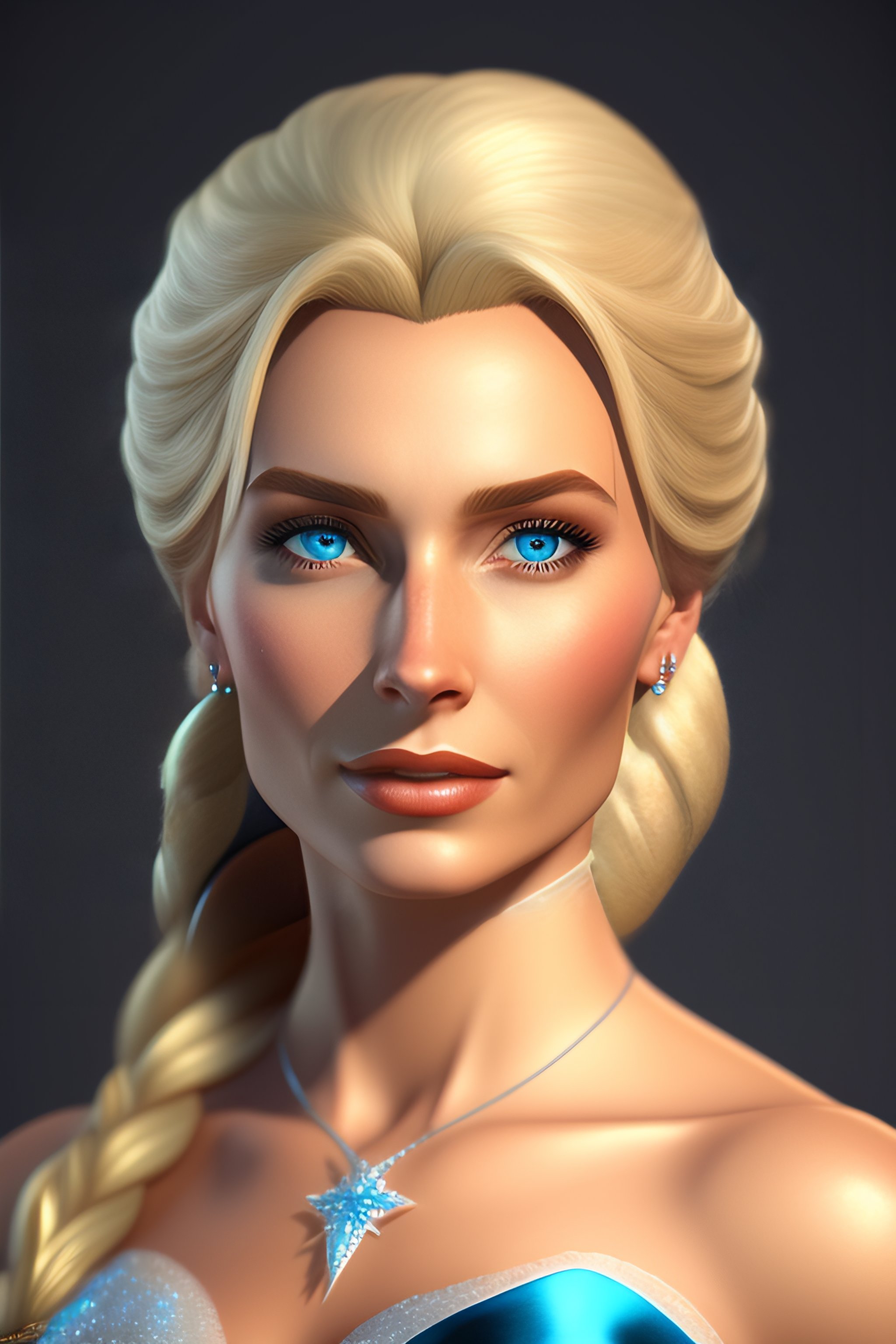 Lexica - Portrait of elsa from disney, 3d, rendered,