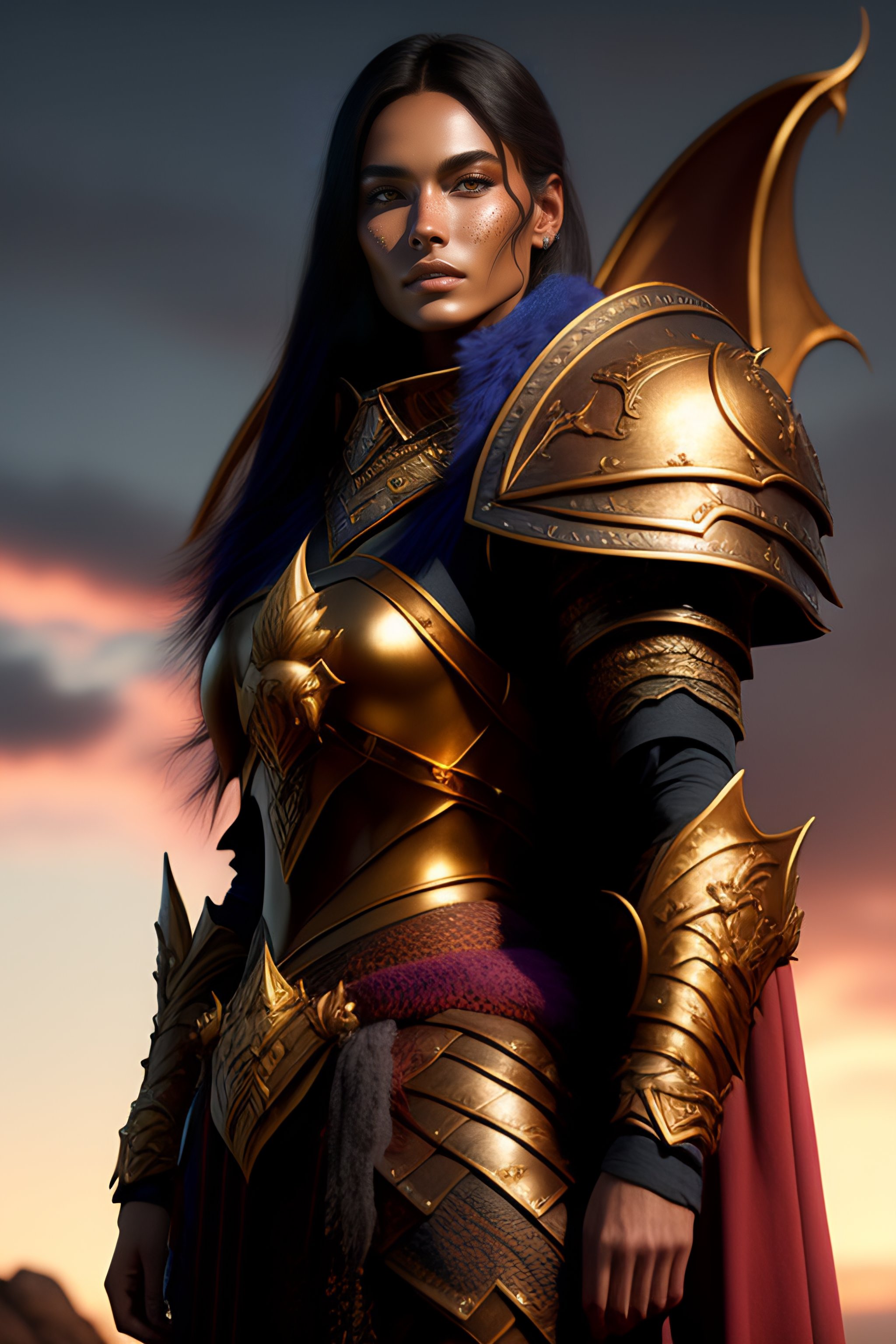 Lexica - Dungeons and dragons dragonborn paladin on sunset, dramatic ...