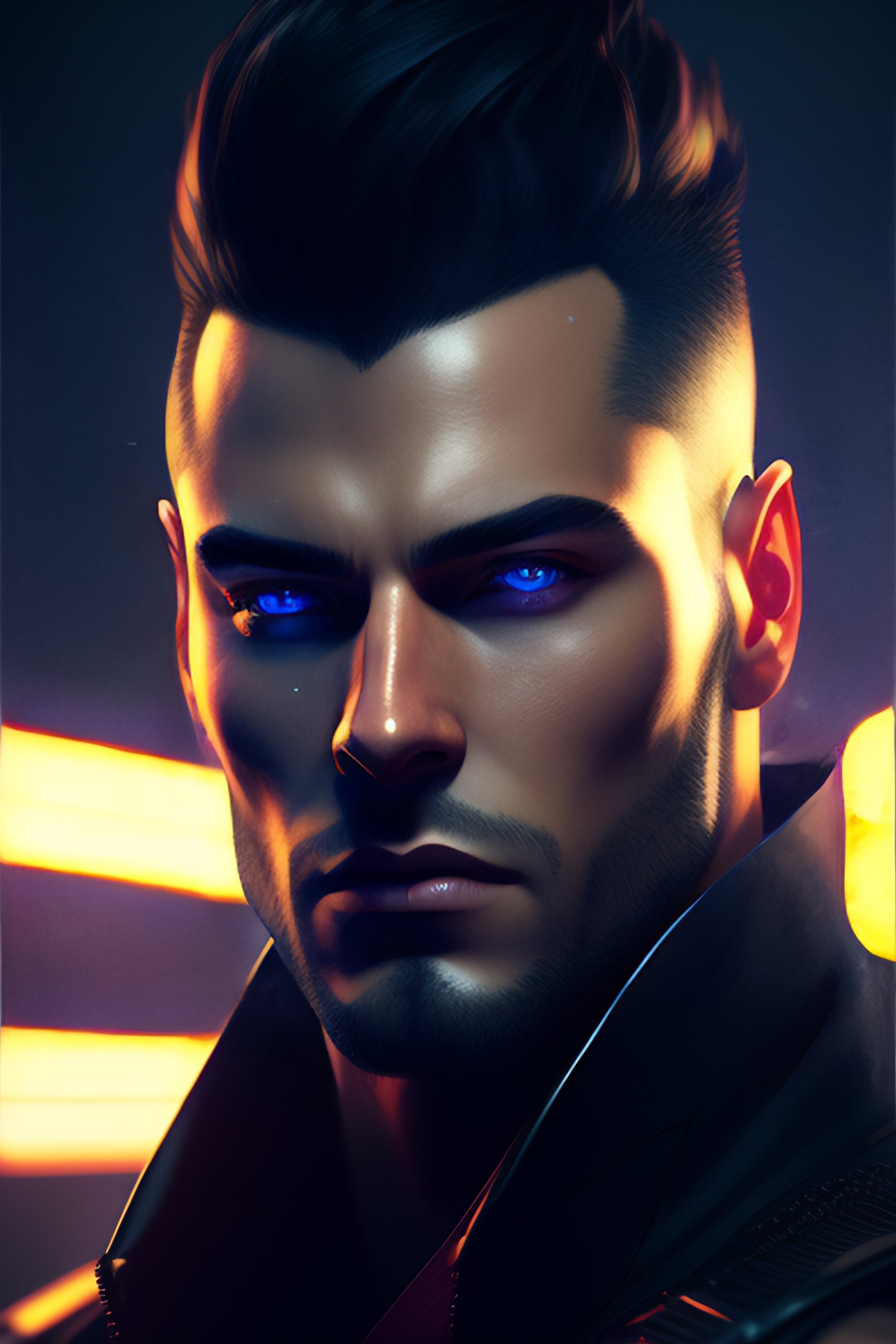 Lexica Photography of a handsome man, cyberpunk art, by Cedric