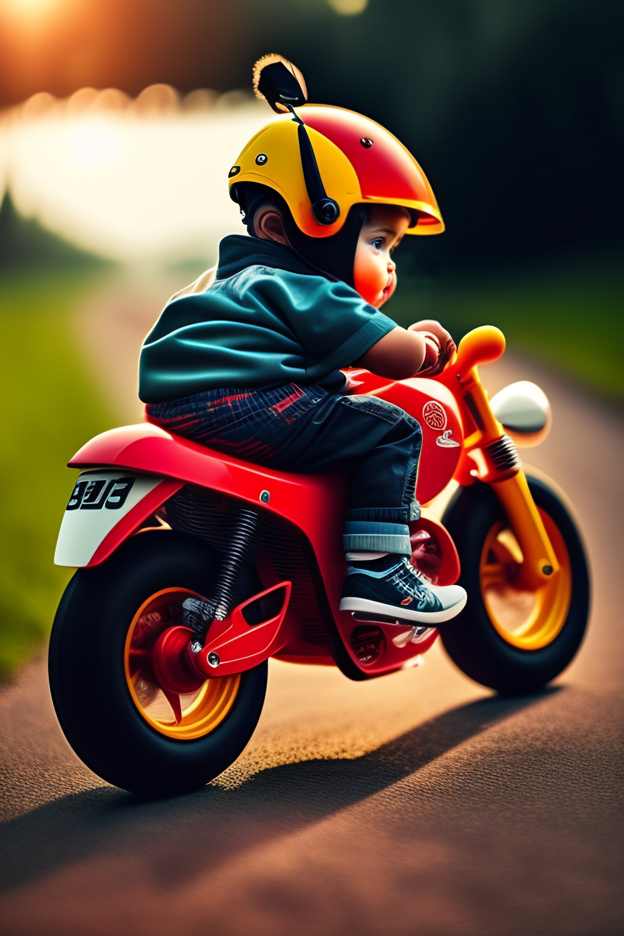 Baby discount on motorcycle