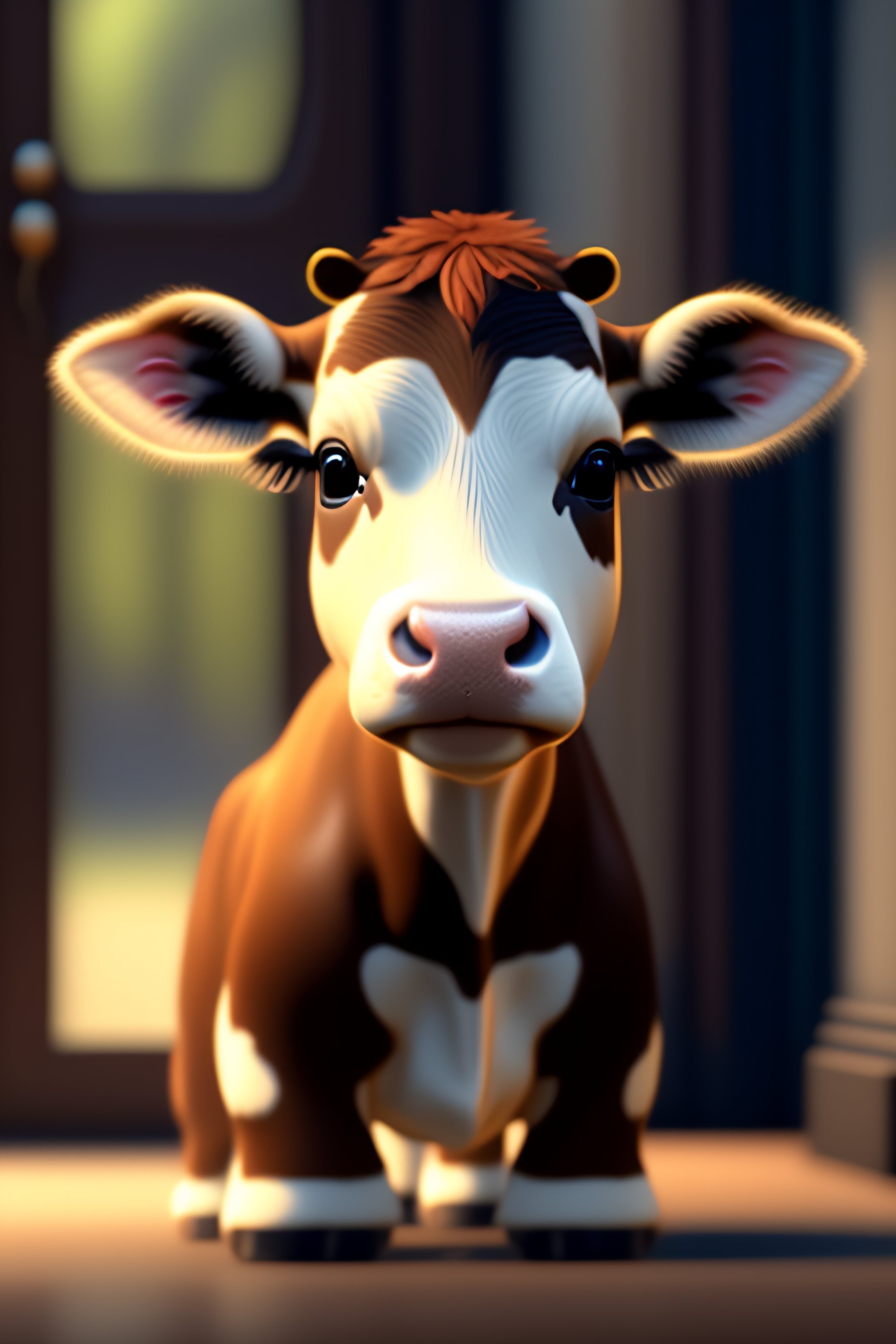 Lexica - Cute small jersey cow waving at me and smiling greeting me in ...