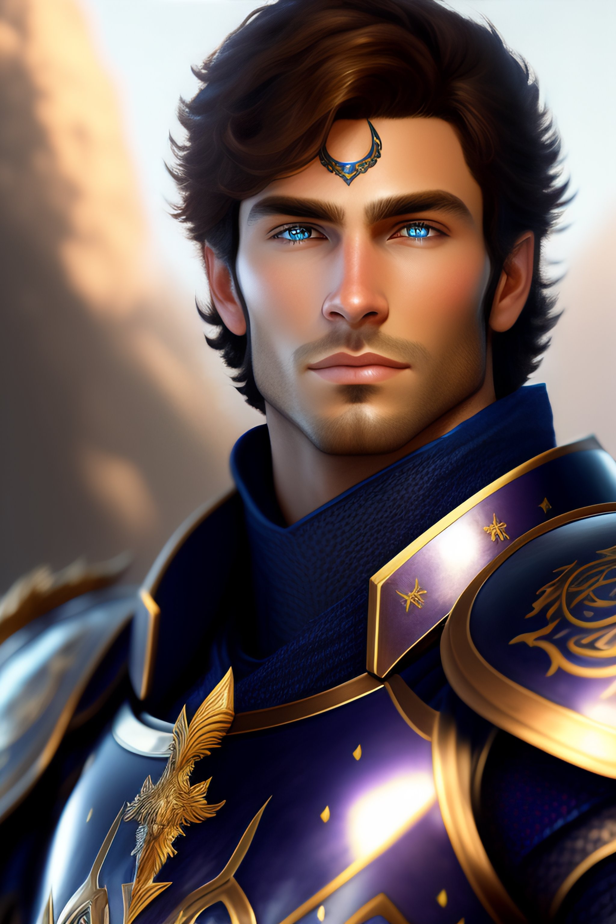 Lexica A Portrait Of A Young Human Male Paladin With Scruffy Brown 