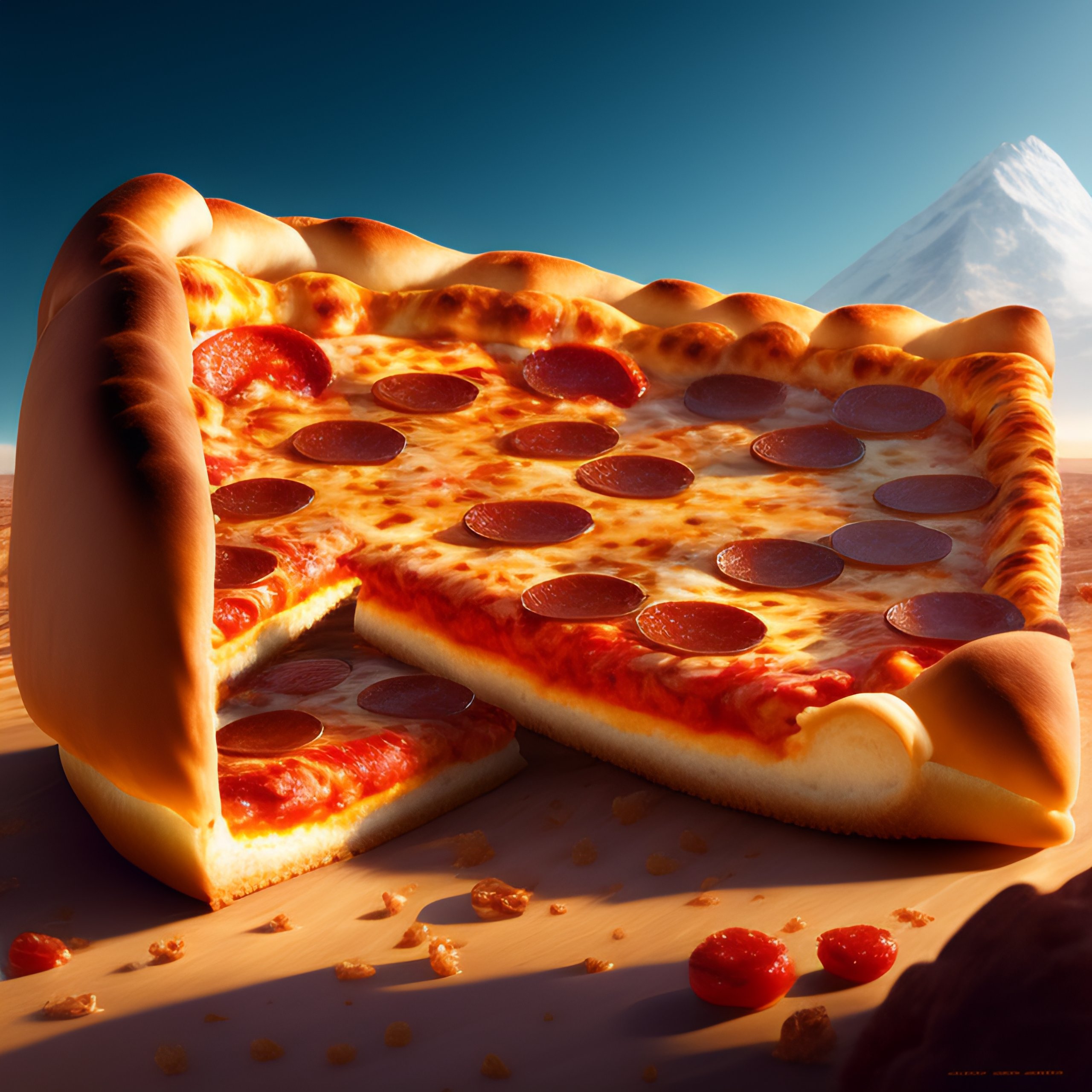 Lexica Pizza And hamburger advertisement [ realistic scifi, detailed