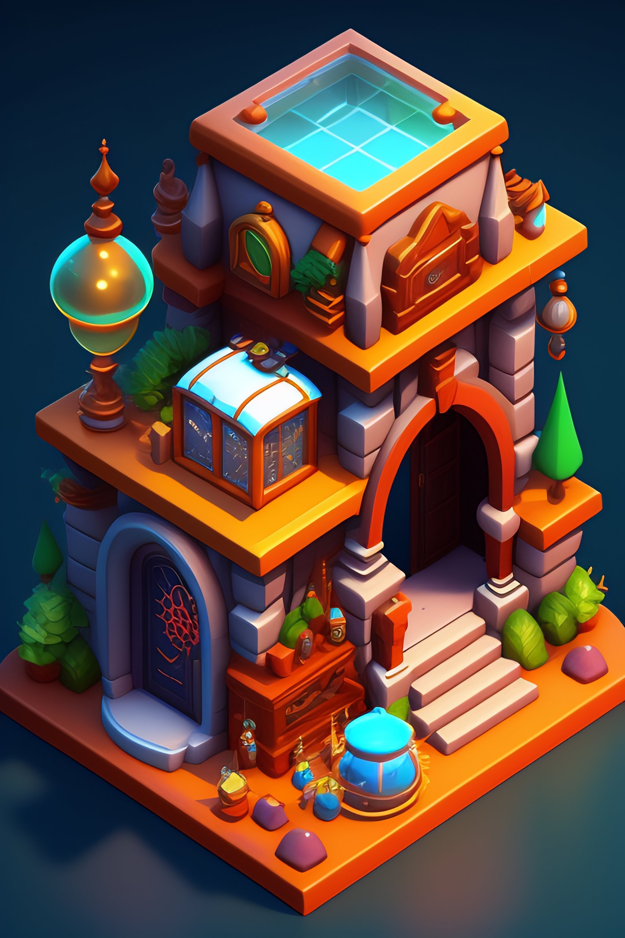 Lexica Isometric Mad Laboratory Concept Art By Senior Environment Artist Featured On 7097