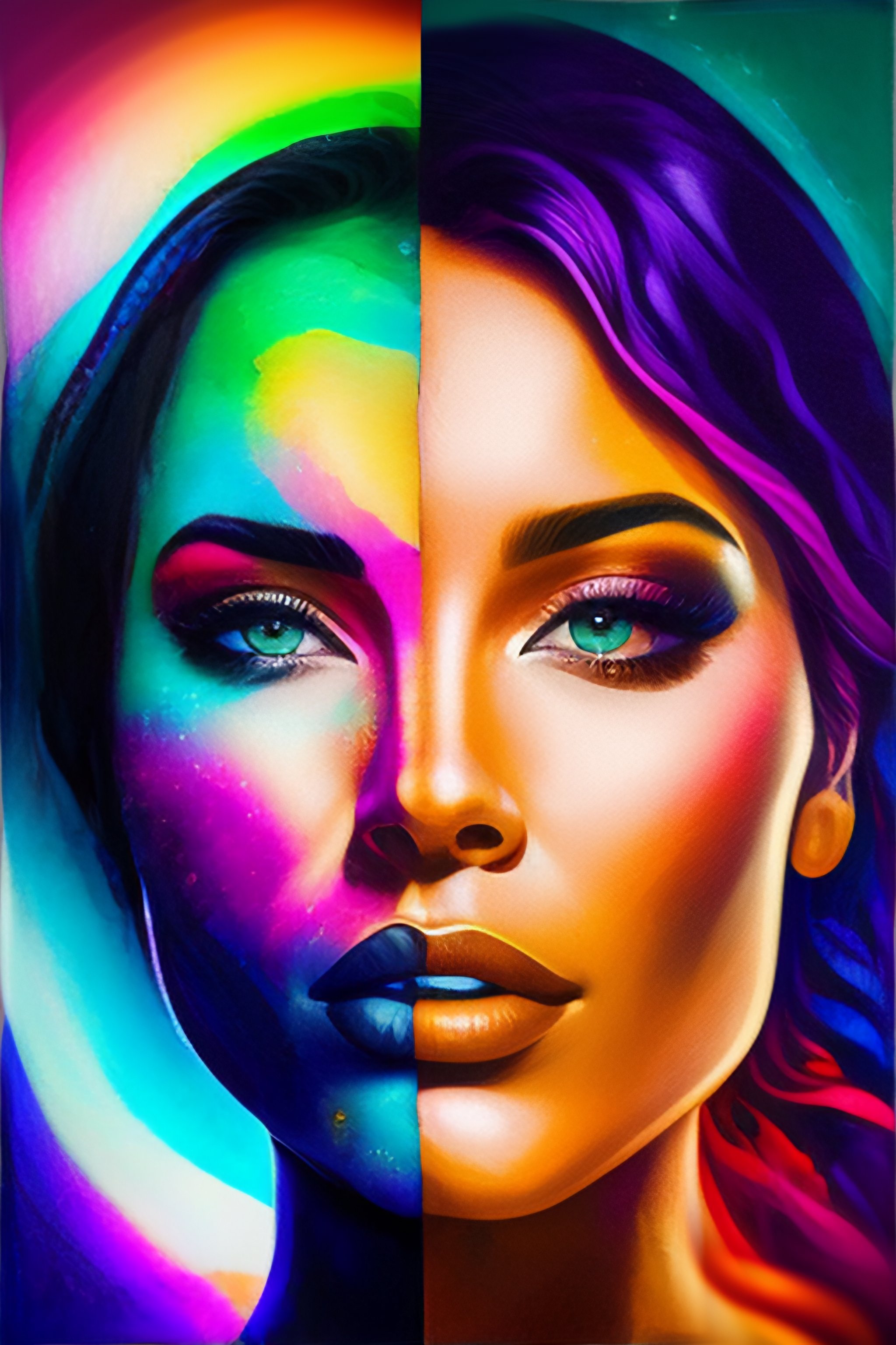 Lexica - Woman face in vibrant colors soround by chakra and an aura and ...