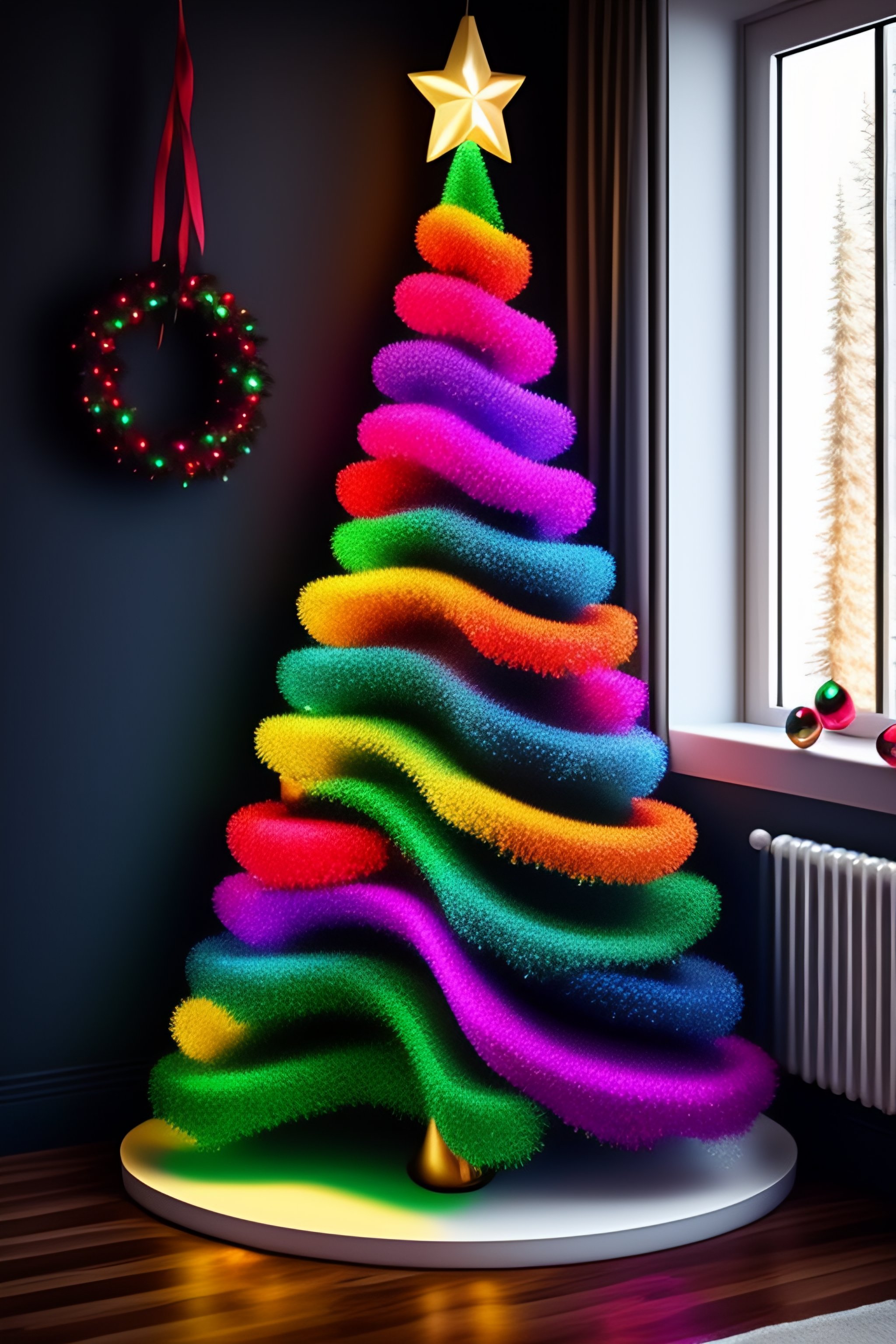 Lexica - Christmas tree decorated with musical notes and a beautiful ...