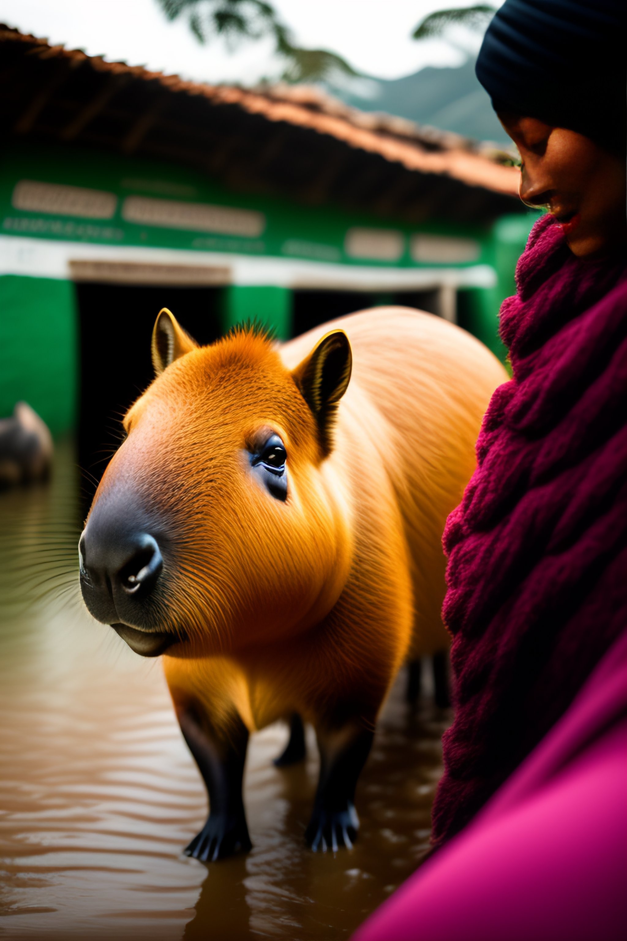 Lexica - Capybara dressing a poncho in Boyaca Colombia