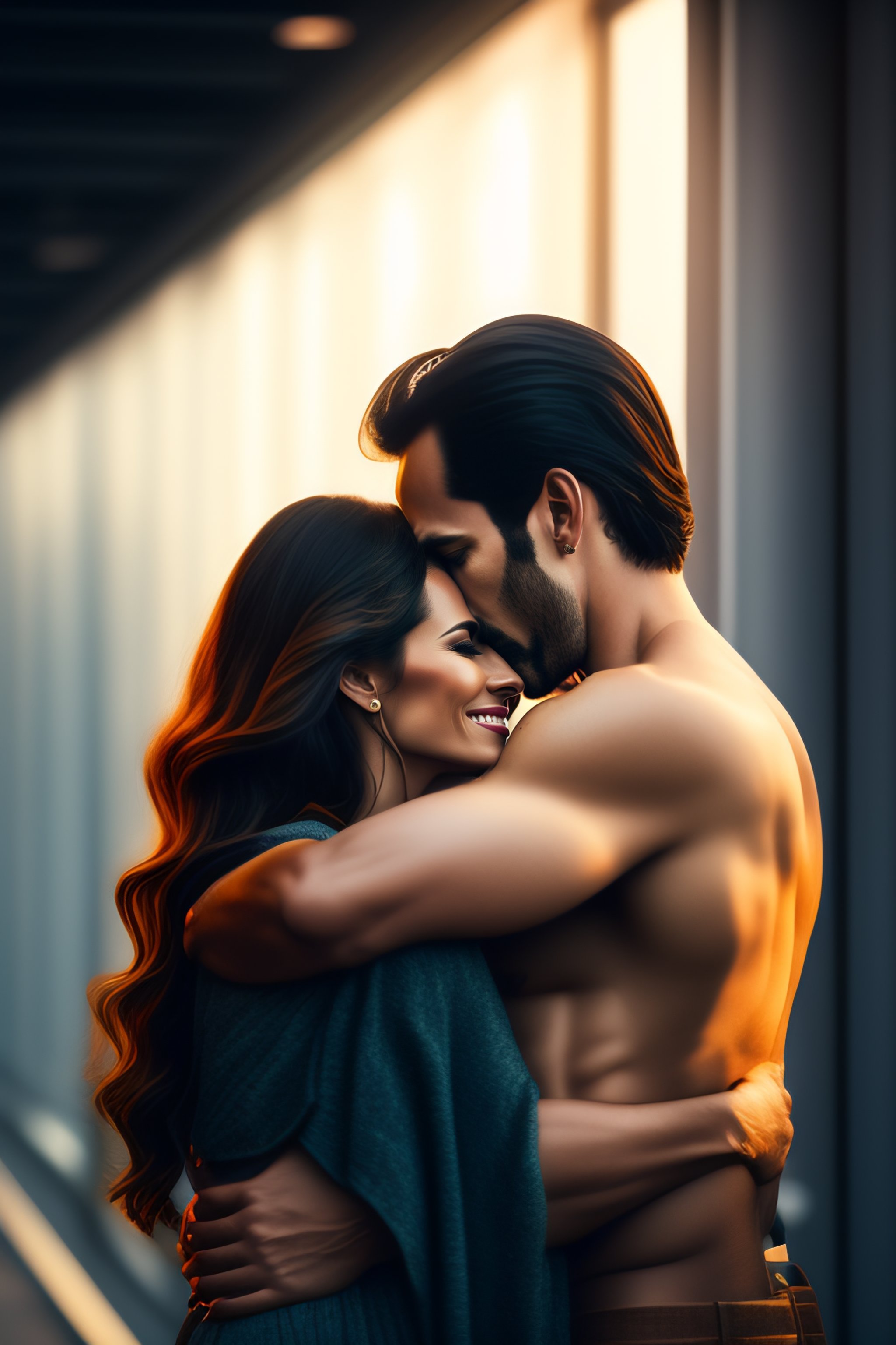 Lexica - A man and a woman are hugging
