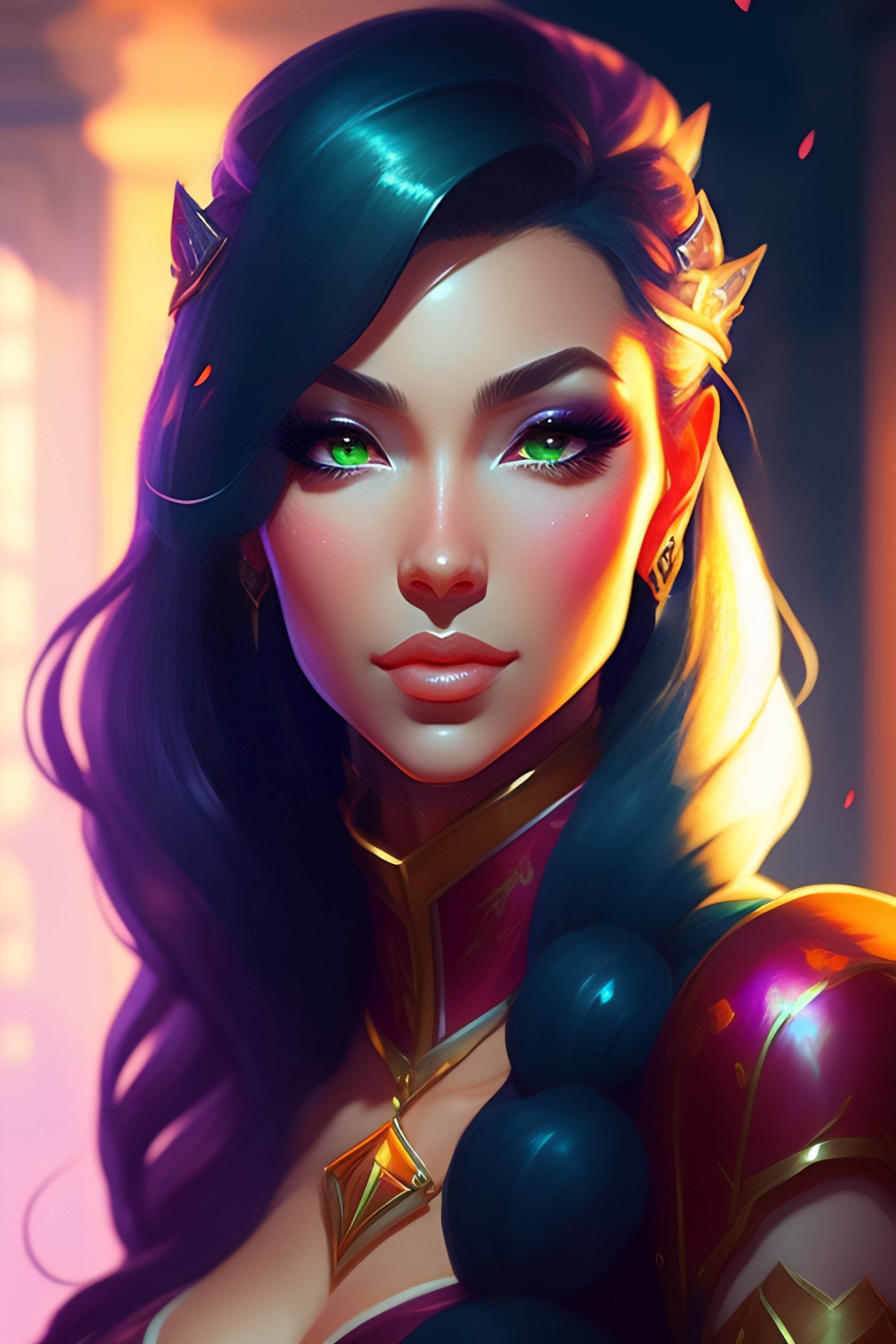 Lexica - Portrait lady miss fantasy art heartstone Video game icon ...